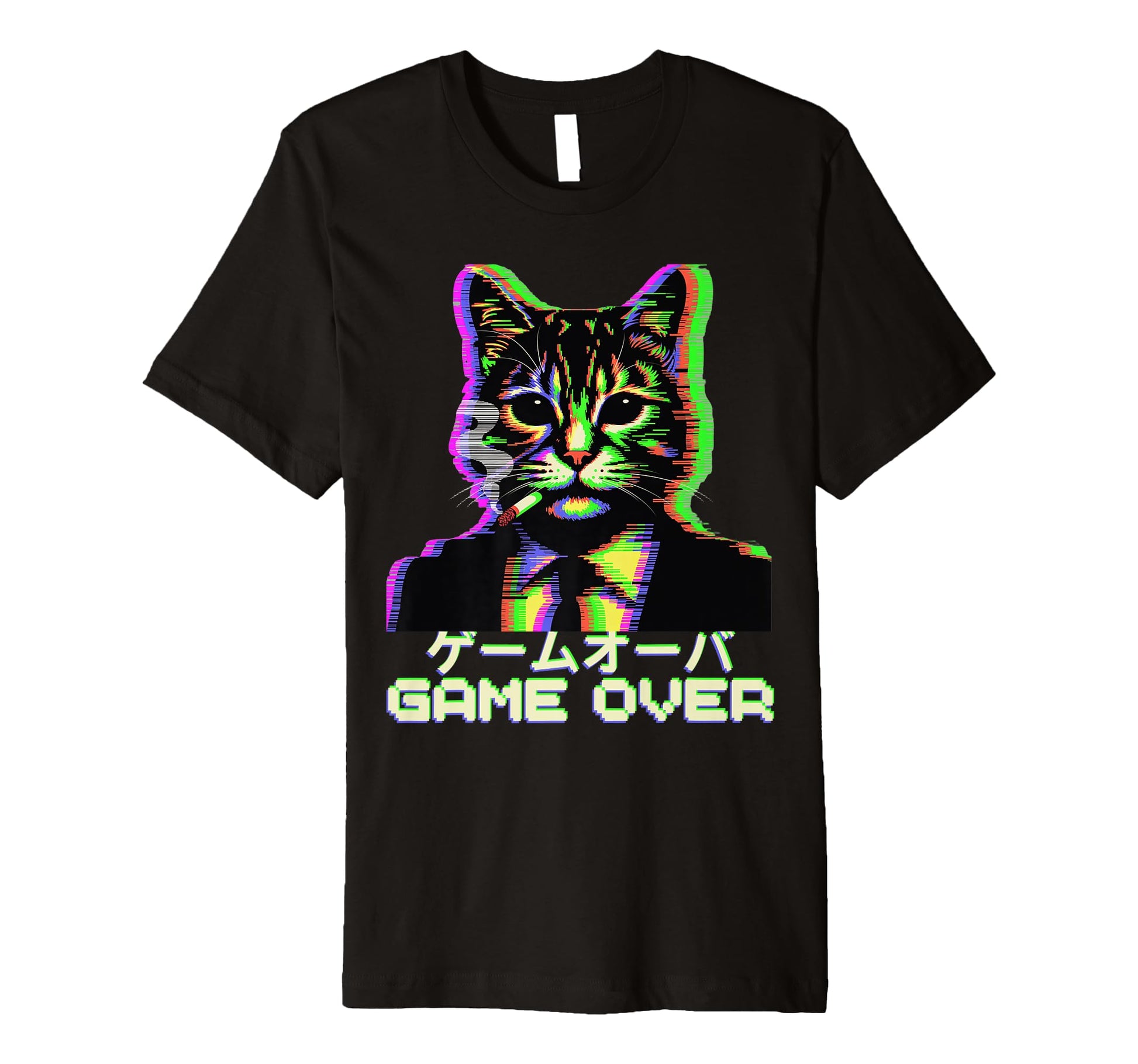Japanese Vaporwave Cat Smoking T-Shirt - Streetwear Style Men Women - T-Shirt, Sweatshirt, Hoodie