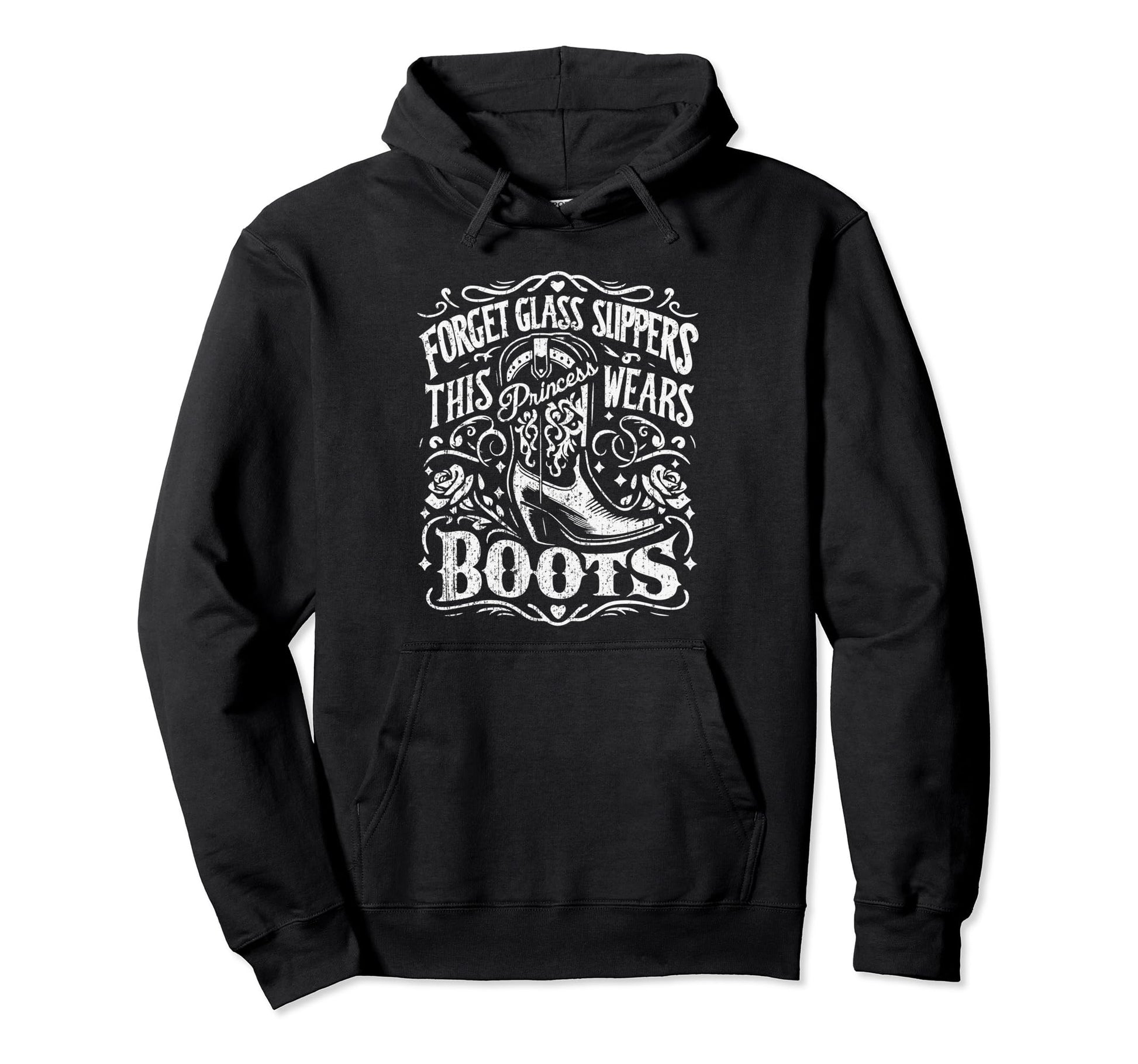 This Princess Wears Boots Cowboy Hoodie - Aesthetic Graphic Men Women - T-Shirt, Sweatshirt, Hoodie