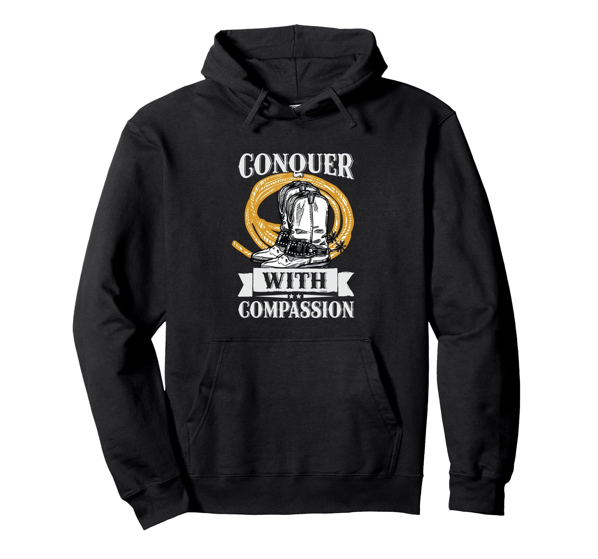 Conquer Compassion Cowgirl Hoodie - Casual Everyday Wear for Adults - T-Shirt, Sweatshirt, Hoodie