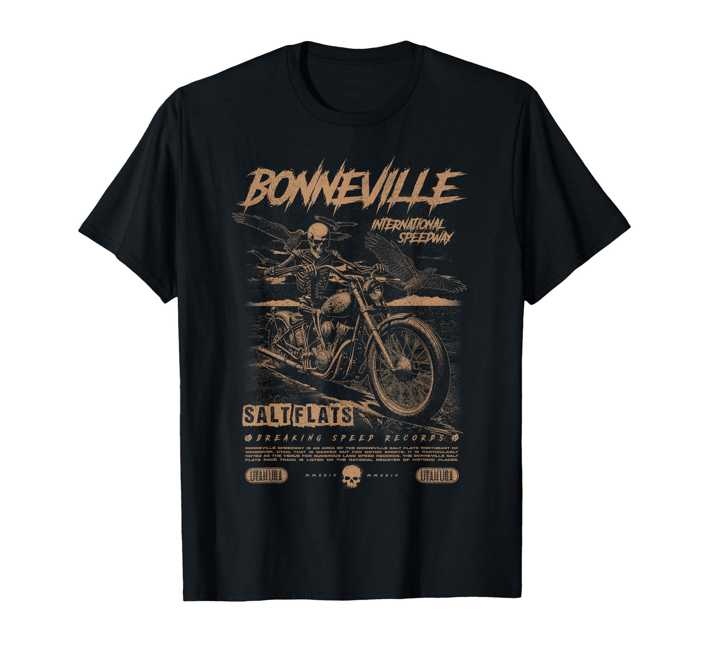 Bonneville Salt Flats Motorcycle T-Shirt - Custom Art Print for Adults - T-Shirt, Sweatshirt, Hoodie