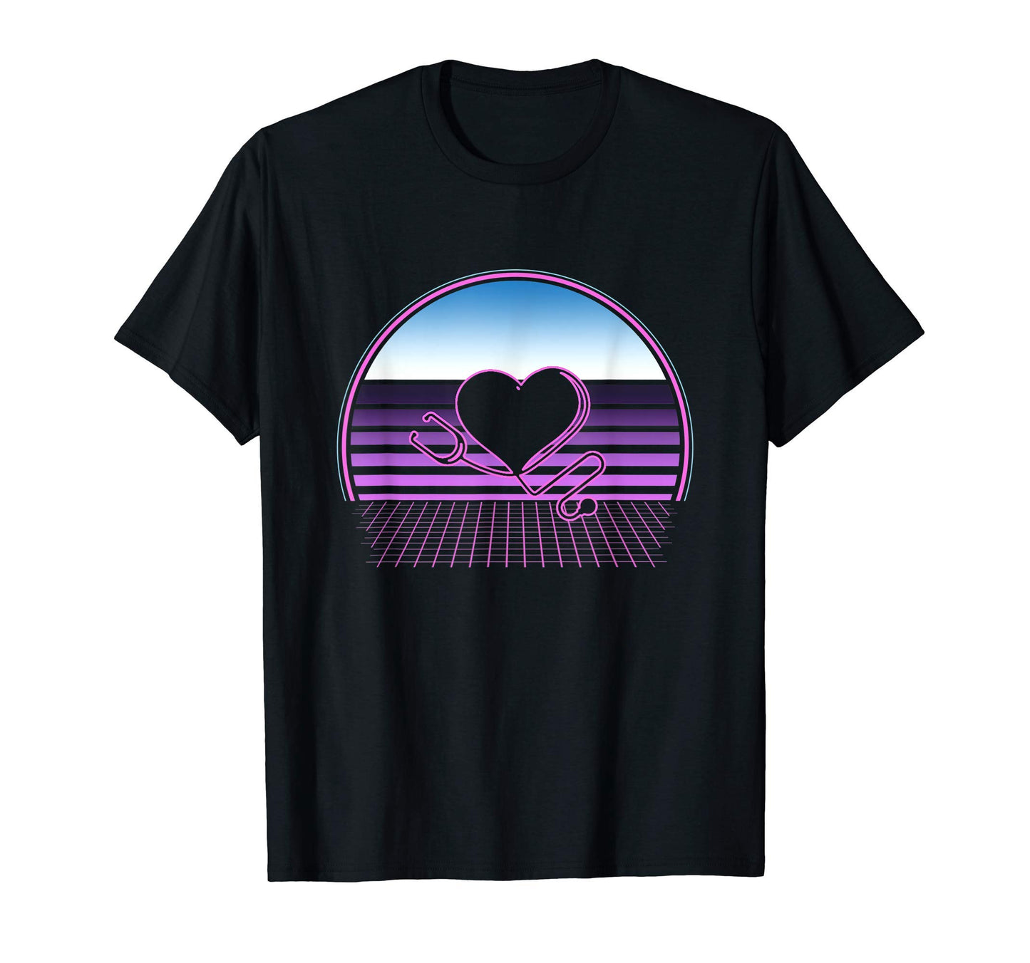 Nurse Stethoscope 80S Vaporwave T-Shirt - Custom Art Print for Adults - T-Shirt, Sweatshirt, Hoodie