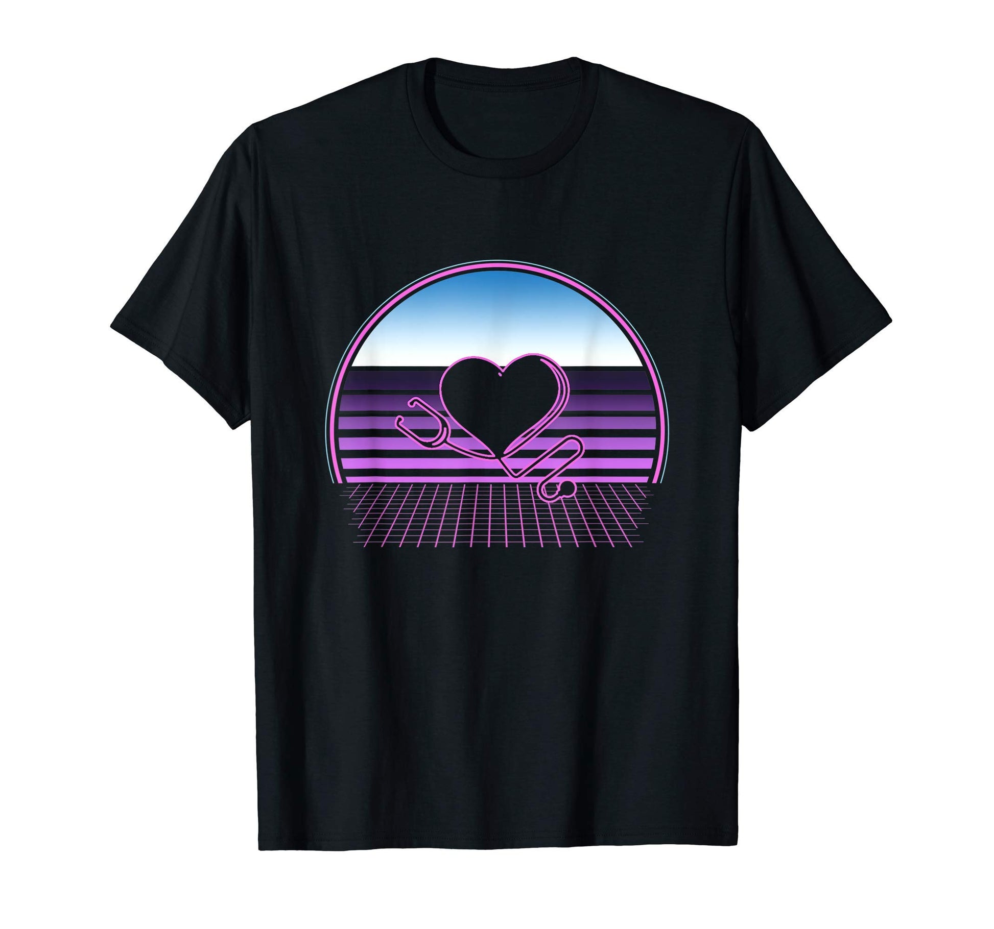 Nurse Stethoscope 80S Vaporwave T-Shirt - Custom Art Print for Adults - T-Shirt, Sweatshirt, Hoodie