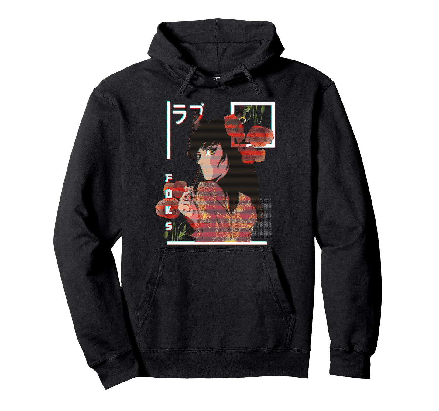Anime Rgb Glitch Japanese Aesthetic Hoodie - Novelty Apparel for Adults - T-Shirt, Sweatshirt, Hoodie