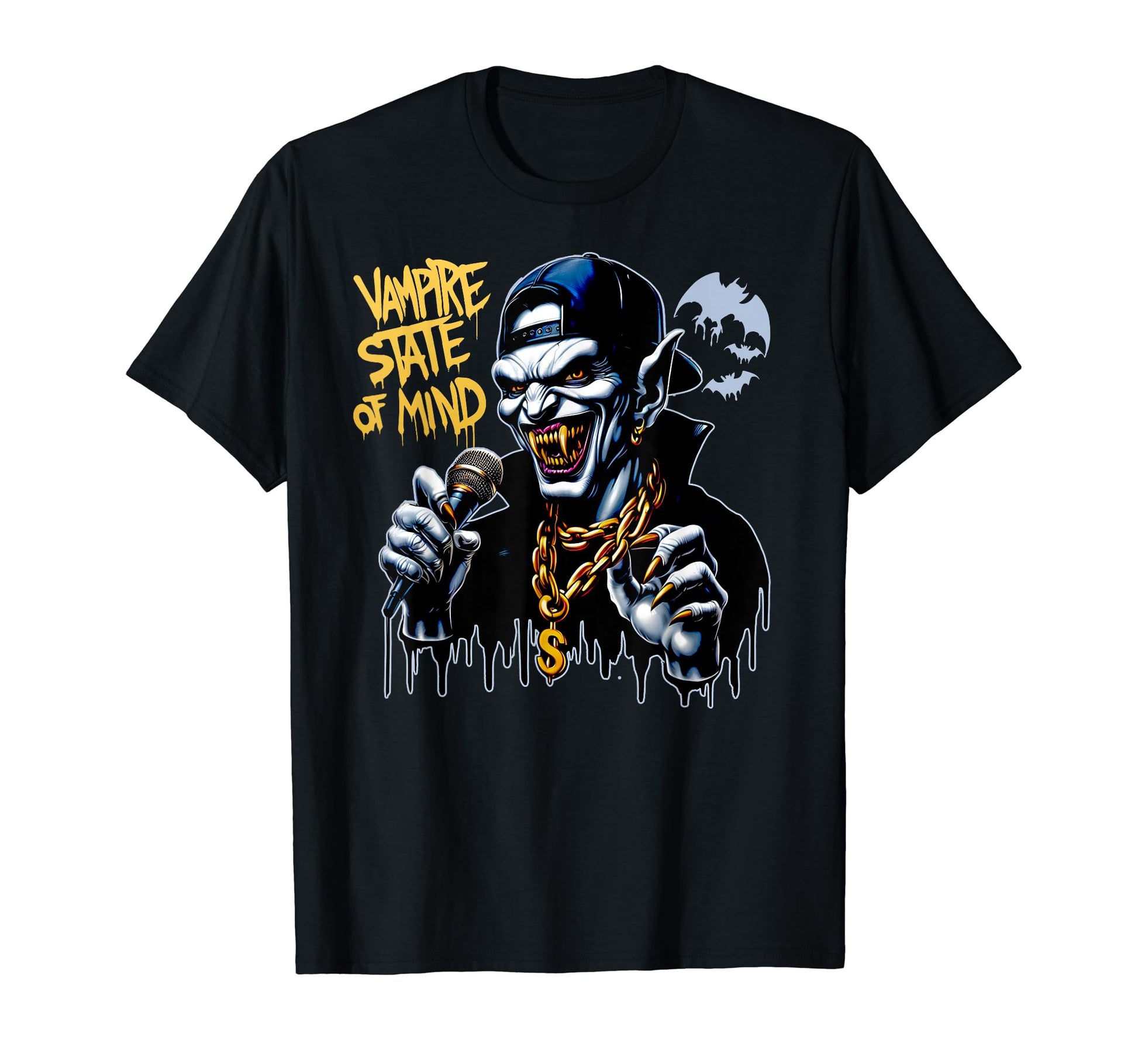Hip Hop Halloween Vampire Dope Funny T-Shirt - Trendy Graphic for Adults - T-Shirt, Sweatshirt, Hoodie
