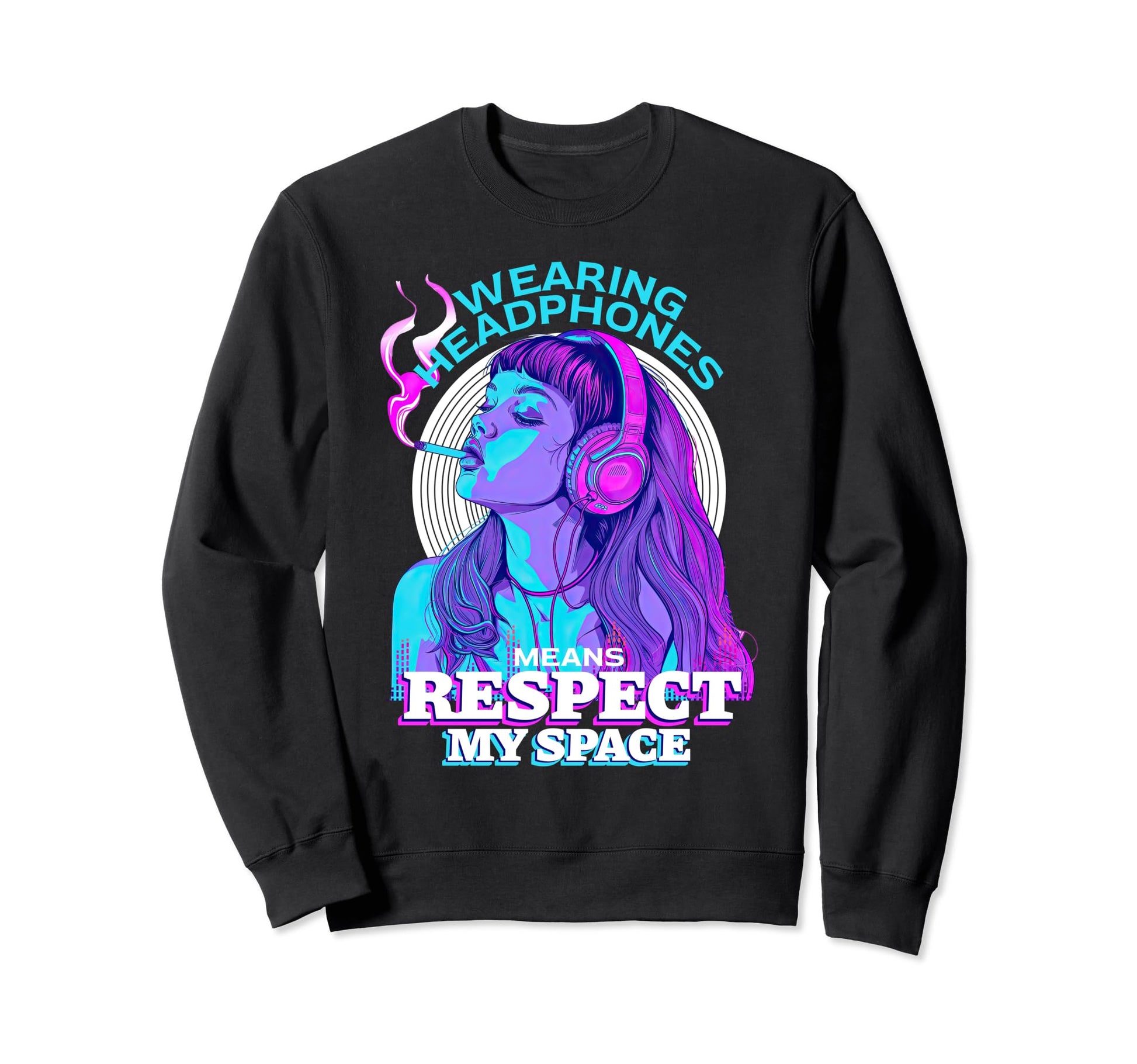 Anti Social Smoking Vaporwave Music Sweatshirt - Trendy Graphic for Adults - T-Shirt, Sweatshirt, Hoodie