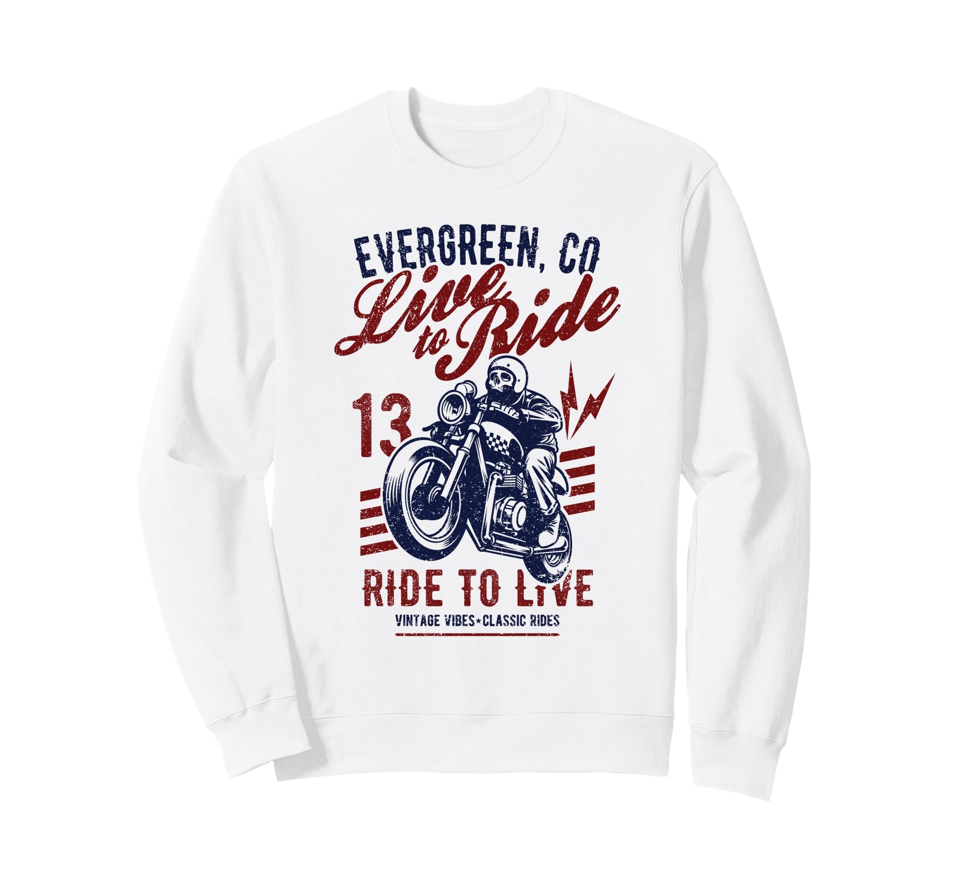 Evergreen Colorado Motorcycle Sweatshirt - Aesthetic Graphic Men Women - T-Shirt, Sweatshirt, Hoodie