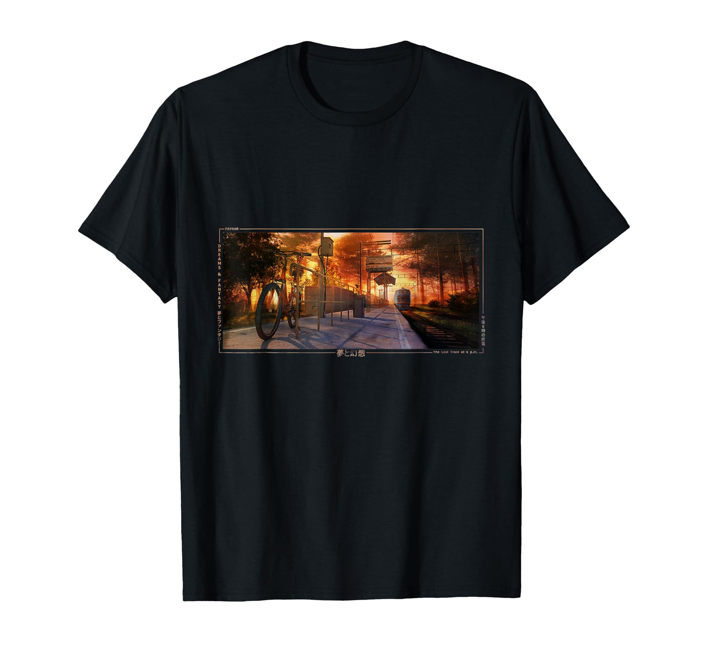 Anime Train Station Vaporwave T-Shirt - Casual Everyday Wear for Adults - T-Shirt, Sweatshirt, Hoodie