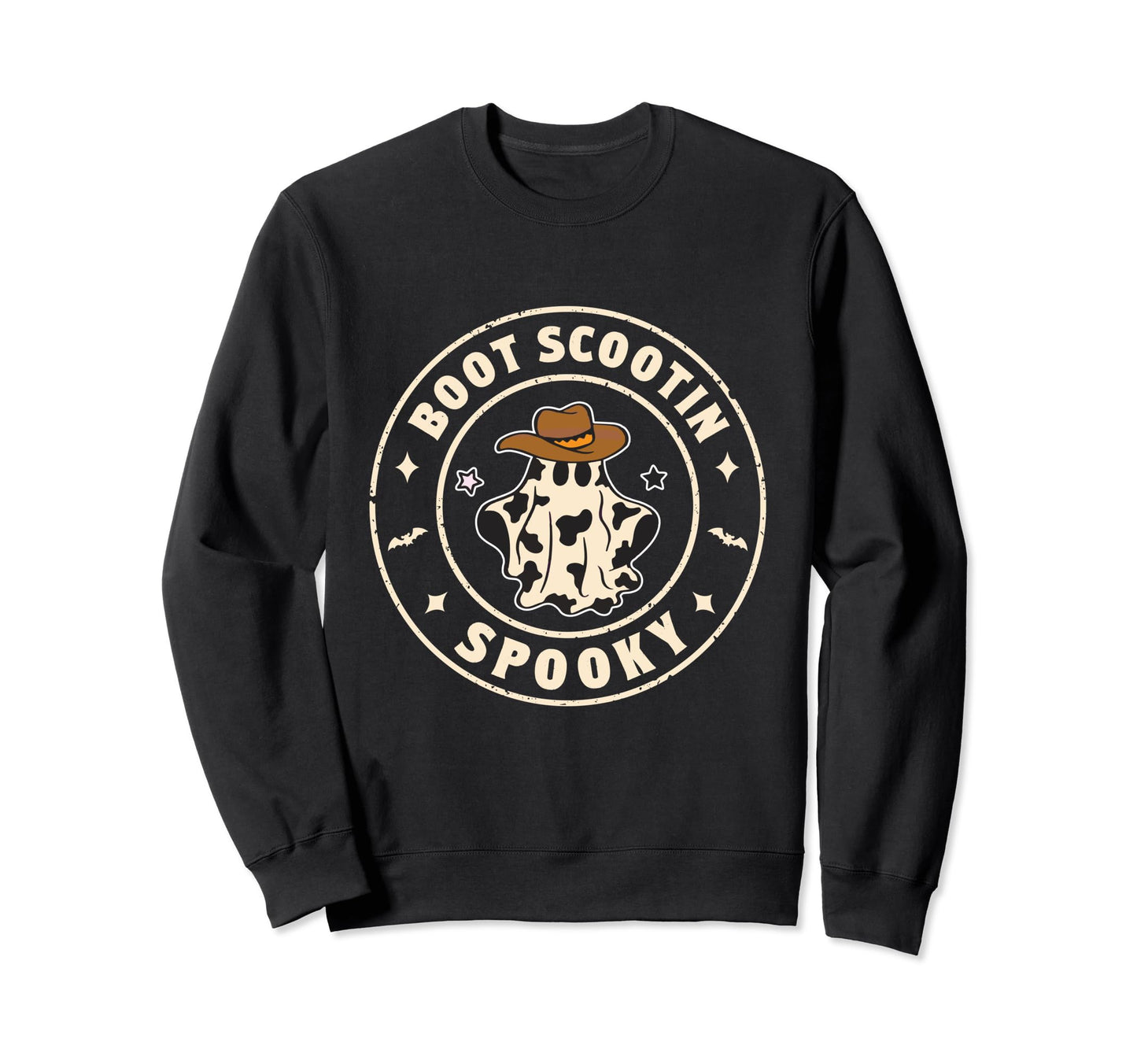 Western Halloween Cowboy Ghost Sweatshirt - Minimalist Print for Adults - T-Shirt, Sweatshirt, Hoodie