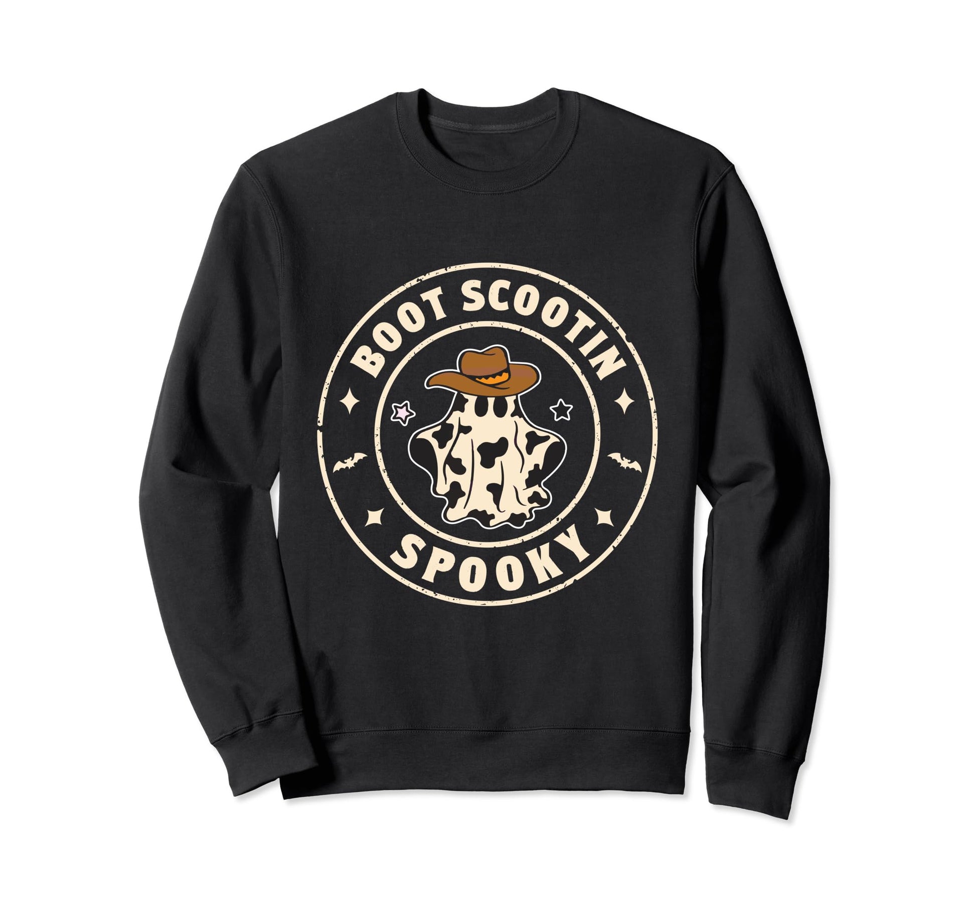 Western Halloween Cowboy Ghost Sweatshirt - Minimalist Print for Adults - T-Shirt, Sweatshirt, Hoodie