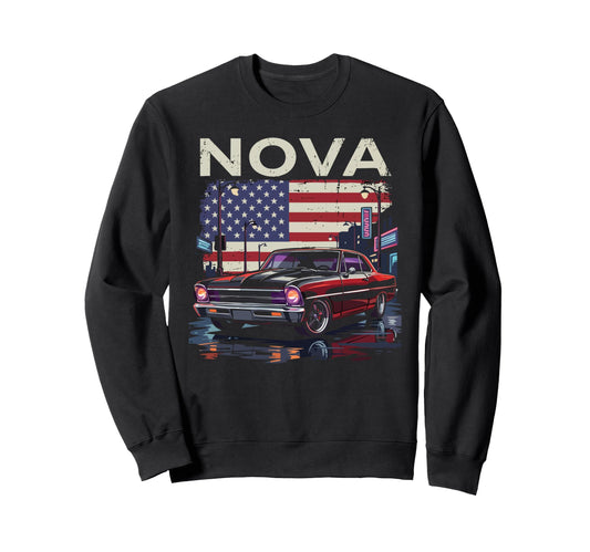 1966 1967 Nova Ss Usa Flag City Sweatshirt - Novelty Apparel for Adults - T-Shirt, Sweatshirt, Hoodie
