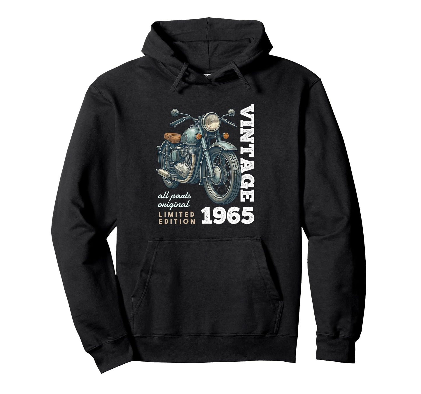 1965 60 Years Old Motorcycle 60Th Hoodie - Unique Graphic for Adults - T-Shirt, Sweatshirt, Hoodie