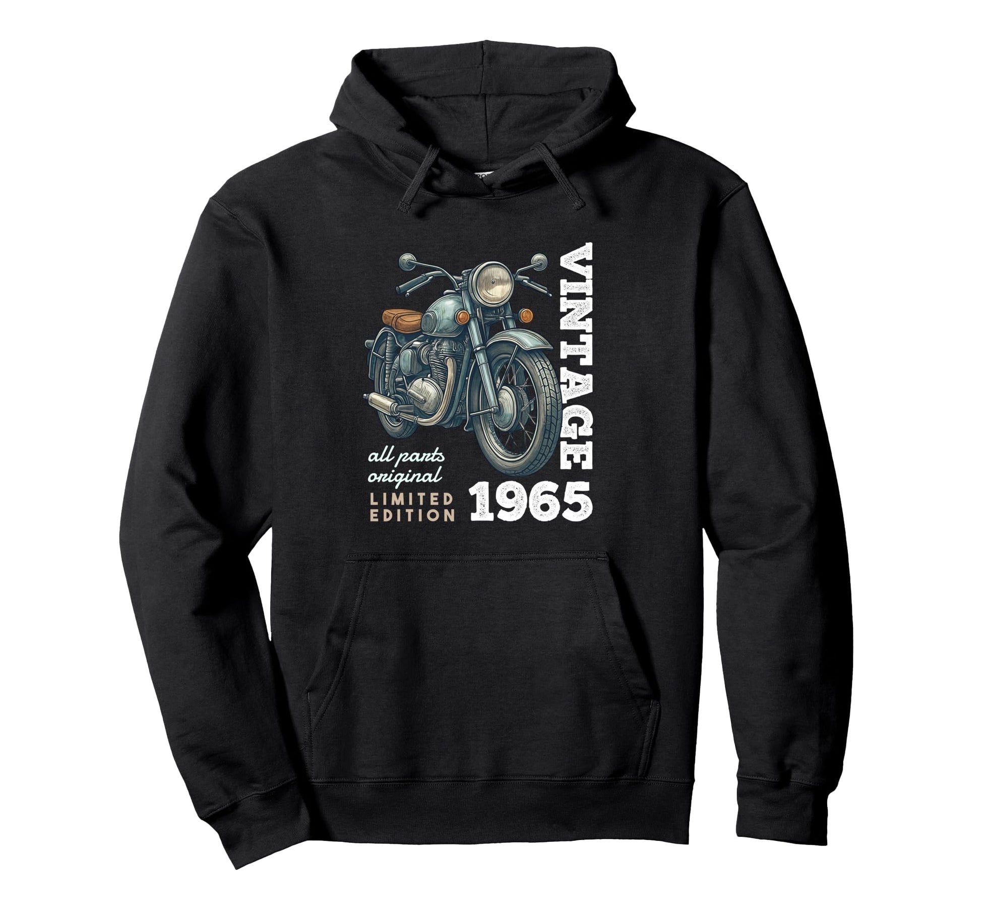 1965 60 Years Old Motorcycle 60Th Hoodie - Unique Graphic for Adults - T-Shirt, Sweatshirt, Hoodie