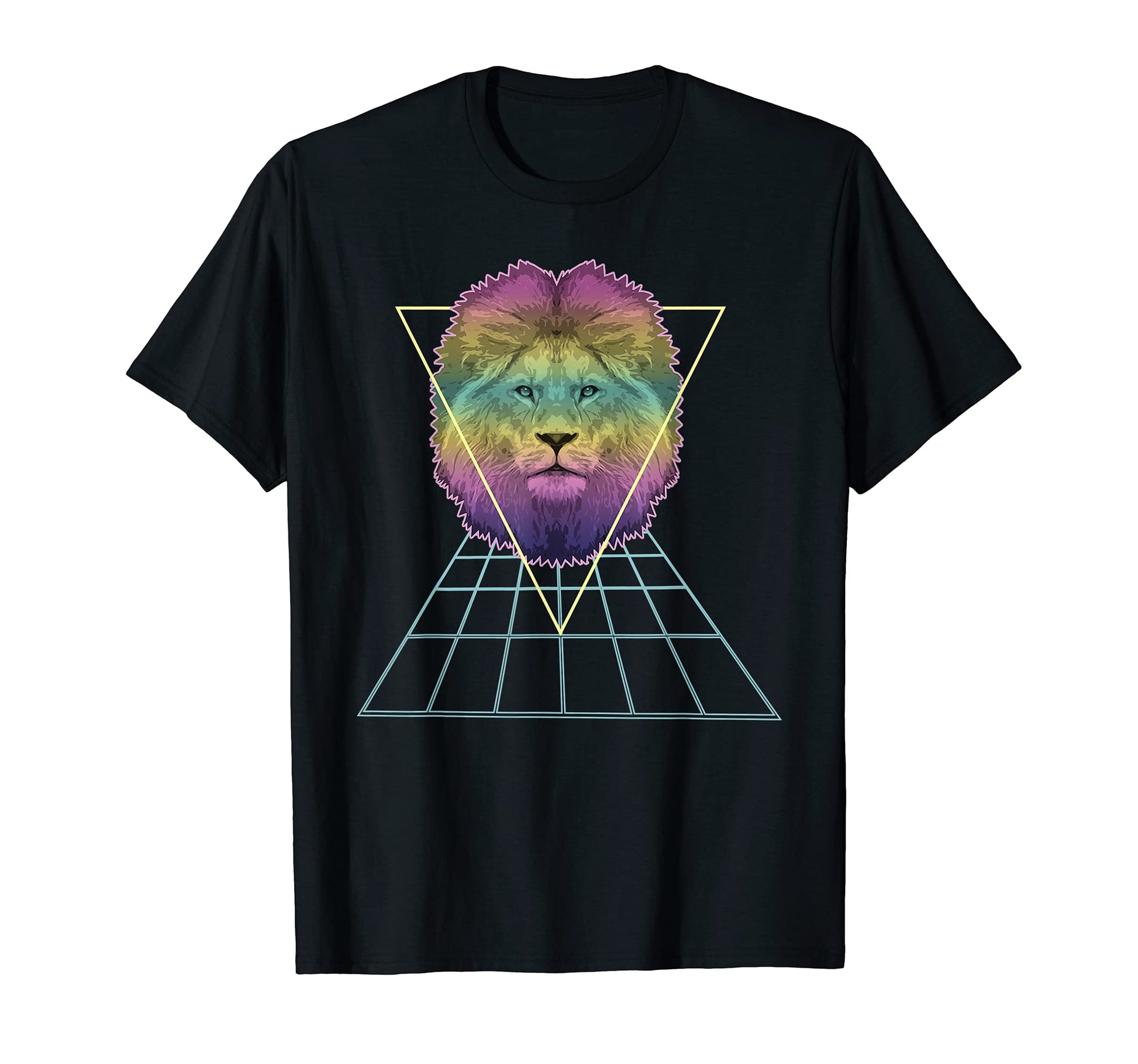 Lion Head Vaporwave Aesthetic Zoo Lions T-Shirt - Unique Graphic Men Women - T-Shirt, Sweatshirt, Hoodie