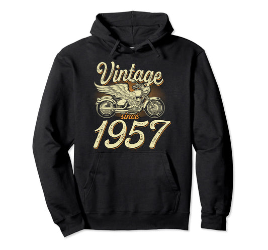 1957 Motorcycle Biker Funny 65Th Hoodie - Streetwear Style for Adults - T-Shirt, Sweatshirt, Hoodie