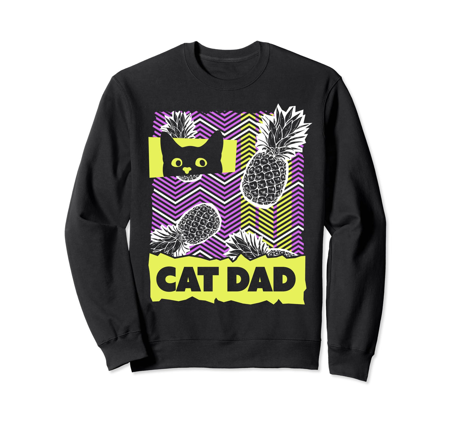 Cat Dad 90S Vaporwave Aesthetic Sweatshirt - Trendy Graphic Men Women - T-Shirt, Sweatshirt, Hoodie