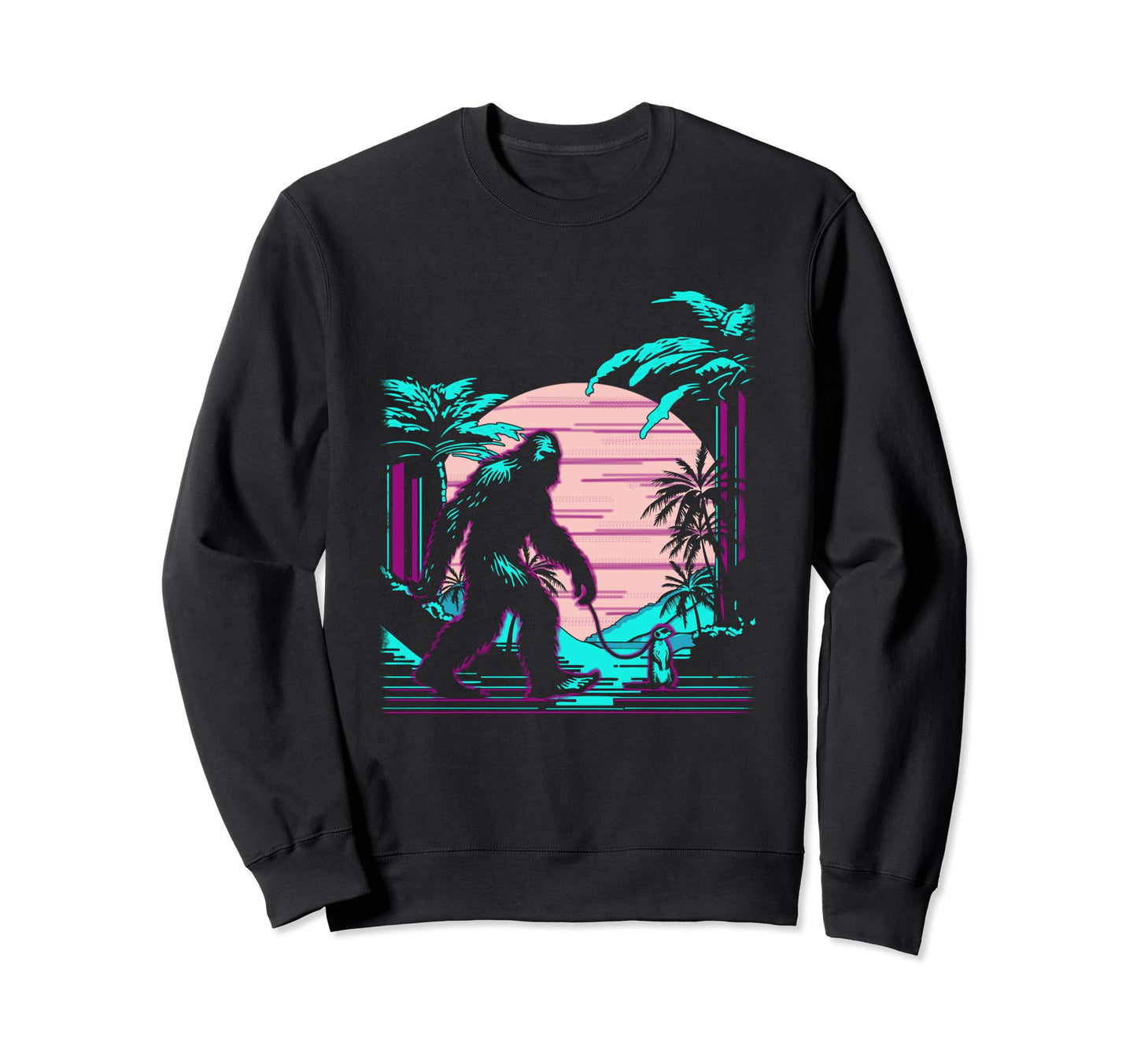 Bigfoot Vaporwave Aesthetic 90S Sweatshirt - Unique Graphic for Adults - T-Shirt, Sweatshirt, Hoodie
