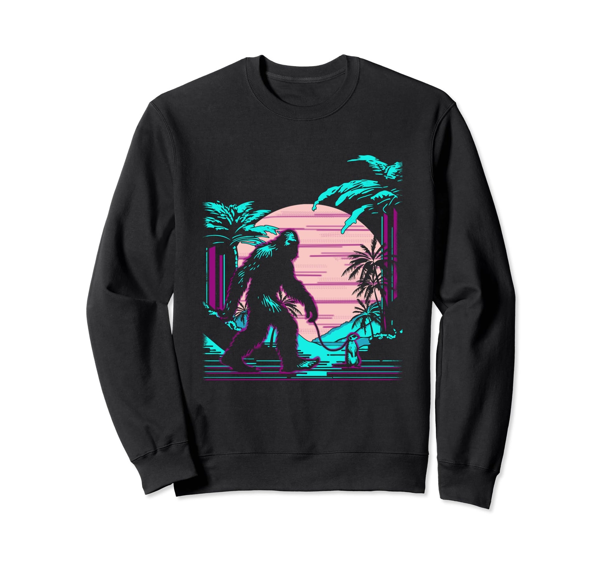 Bigfoot Vaporwave Aesthetic 90S Sweatshirt - Unique Graphic for Adults - T-Shirt, Sweatshirt, Hoodie