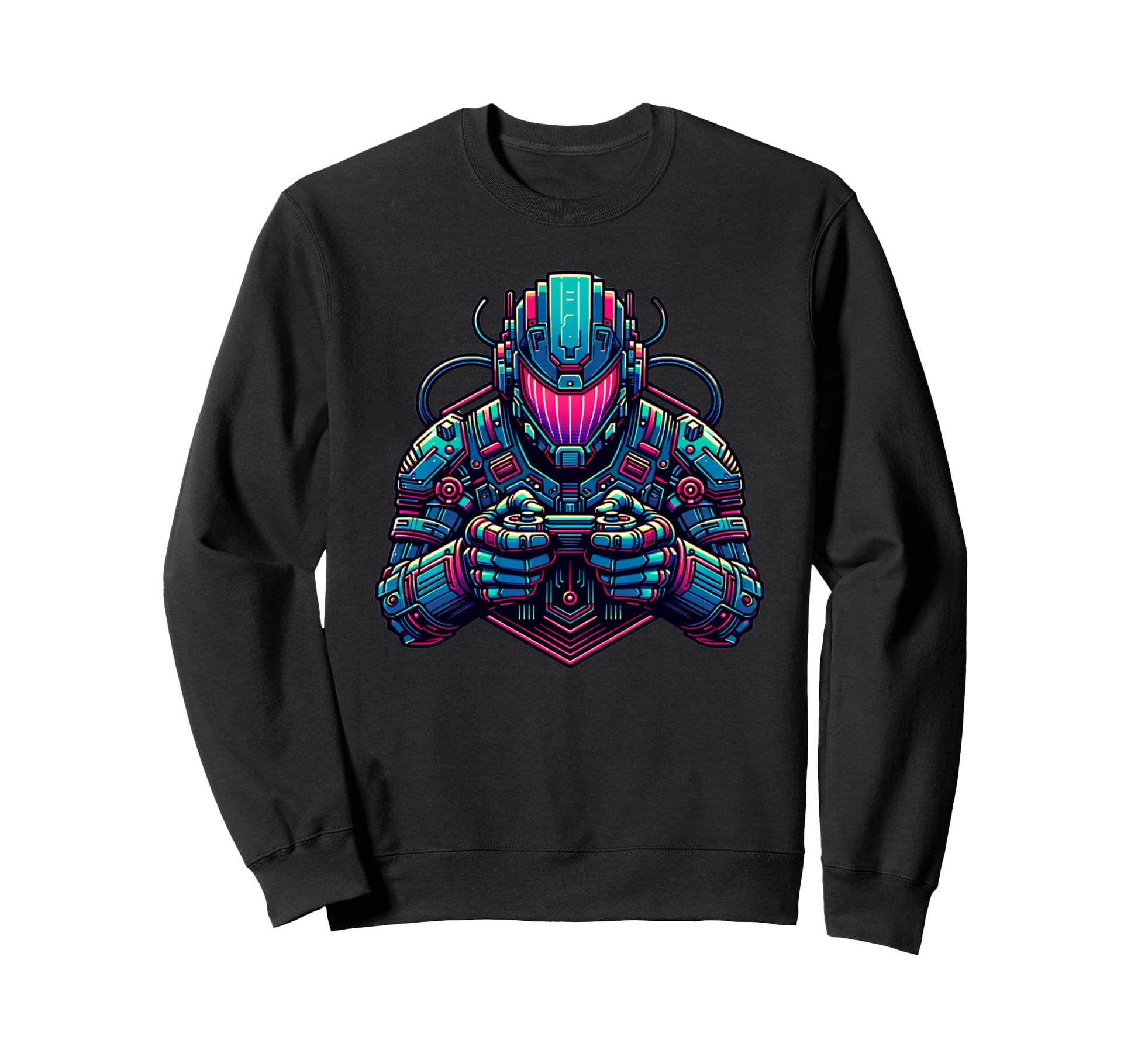 Ai Cyborg Robot Gamer Digital Art Sweatshirt - Minimalist Print Unisex - T-Shirt, Sweatshirt, Hoodie