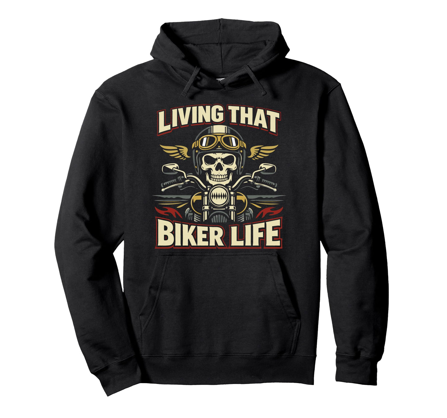 Motorcycle Biker Living That Biker Hoodie - Graphic Print Unisex - T-Shirt, Sweatshirt, Hoodie