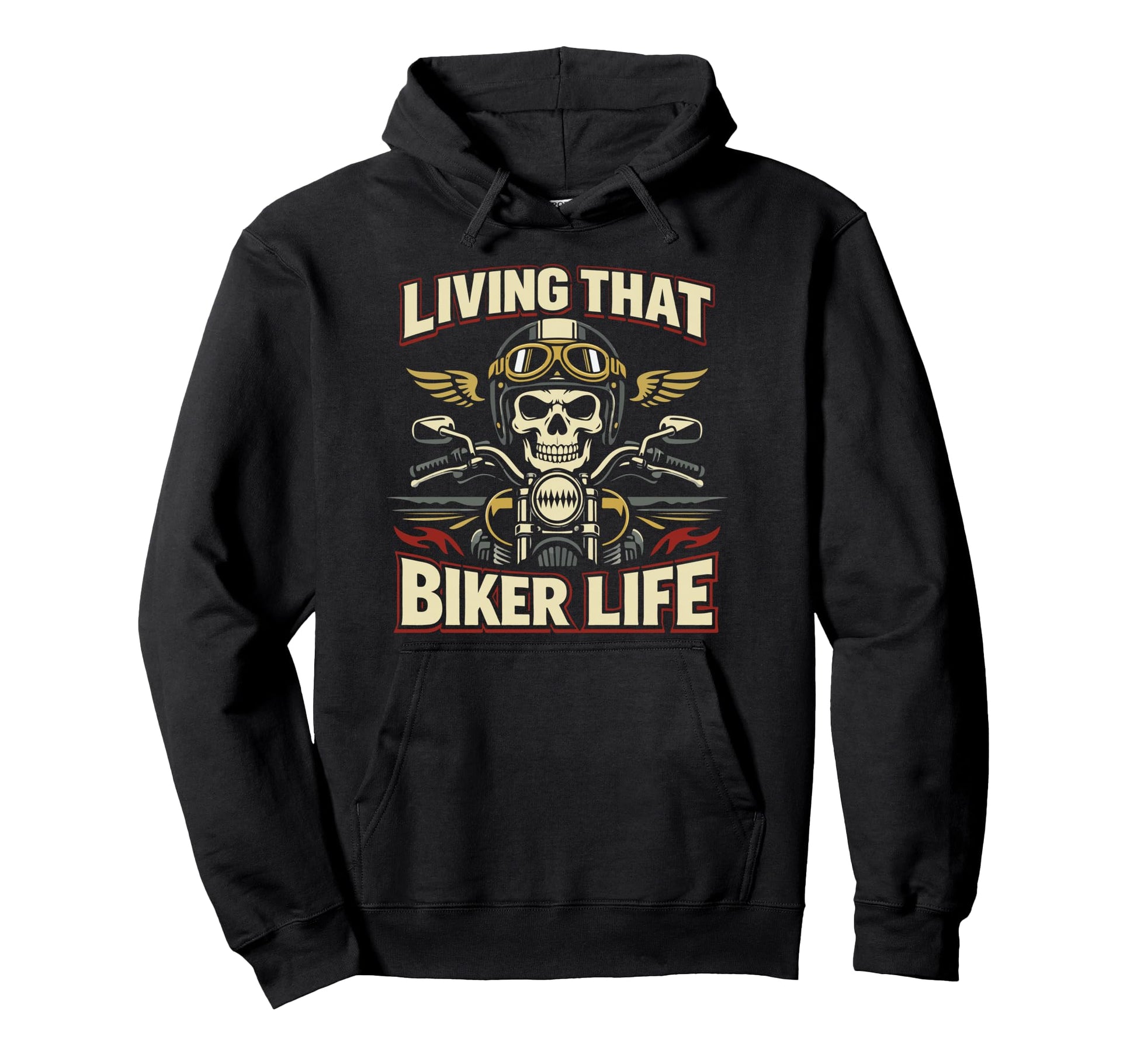 Motorcycle Biker Living That Biker Hoodie - Graphic Print Unisex - T-Shirt, Sweatshirt, Hoodie