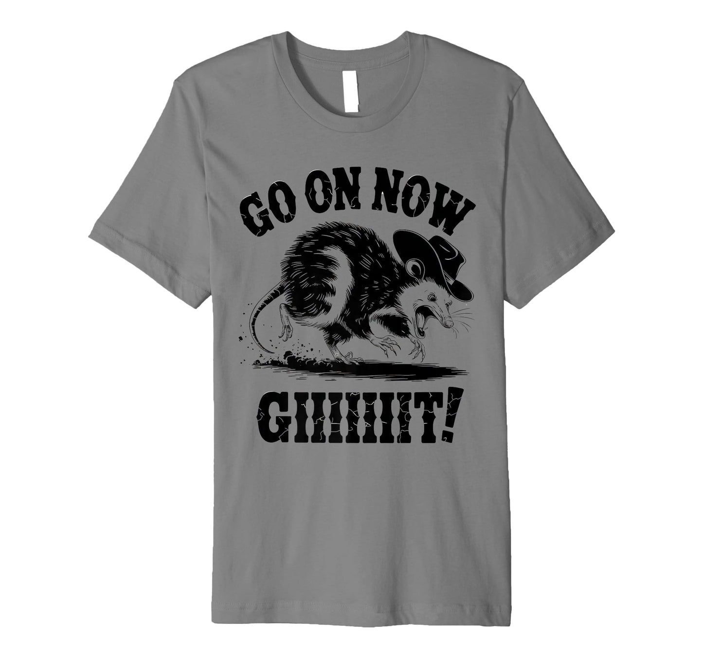Go Now Git Cowboy Opossum Country T-Shirt - Custom Art Print Men Women - T-Shirt, Sweatshirt, Hoodie