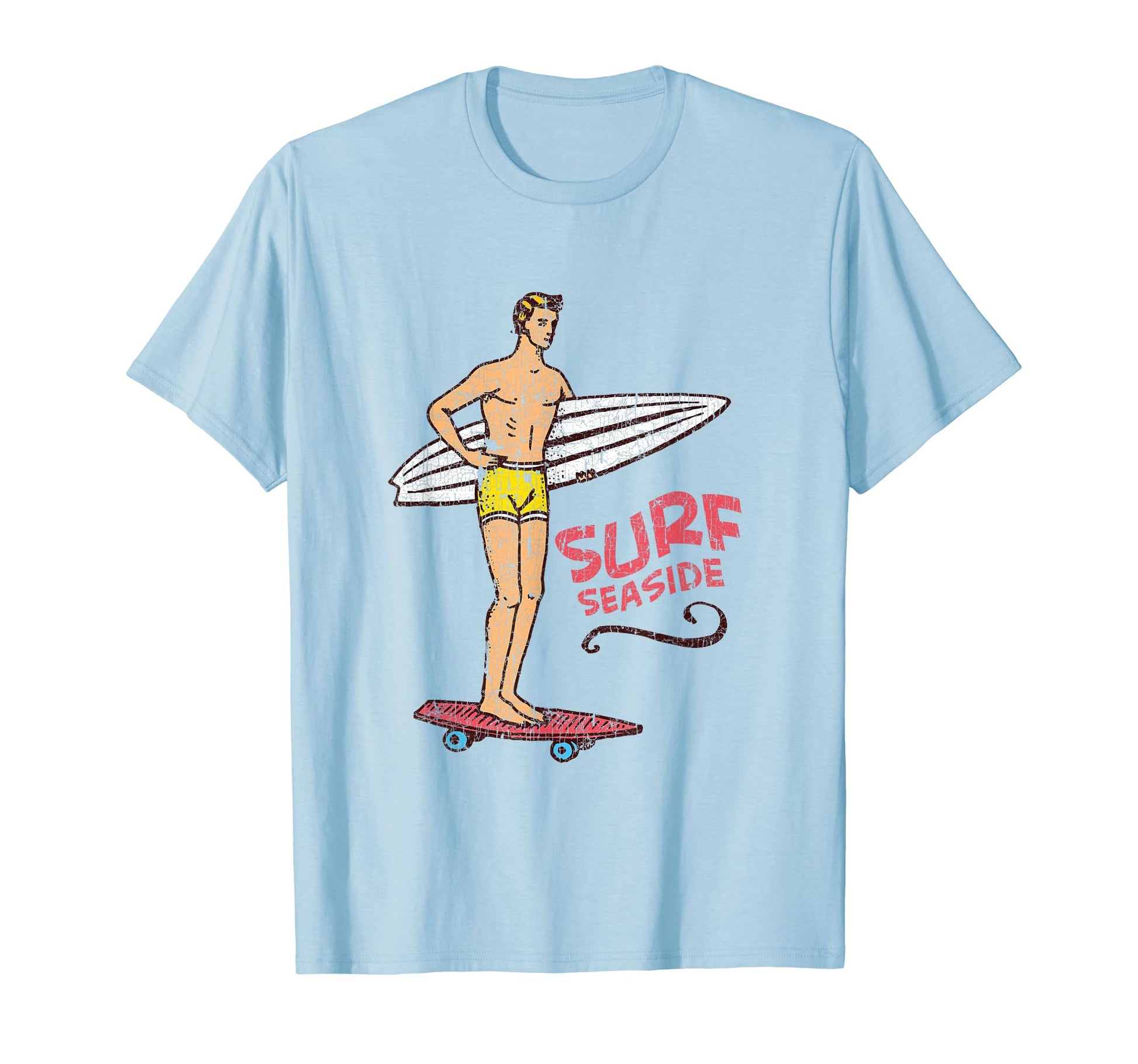 Seaside Surf Surfboard 60S 70S 80S T-Shirt - Trendy Graphic Unisex - T-Shirt, Sweatshirt, Hoodie