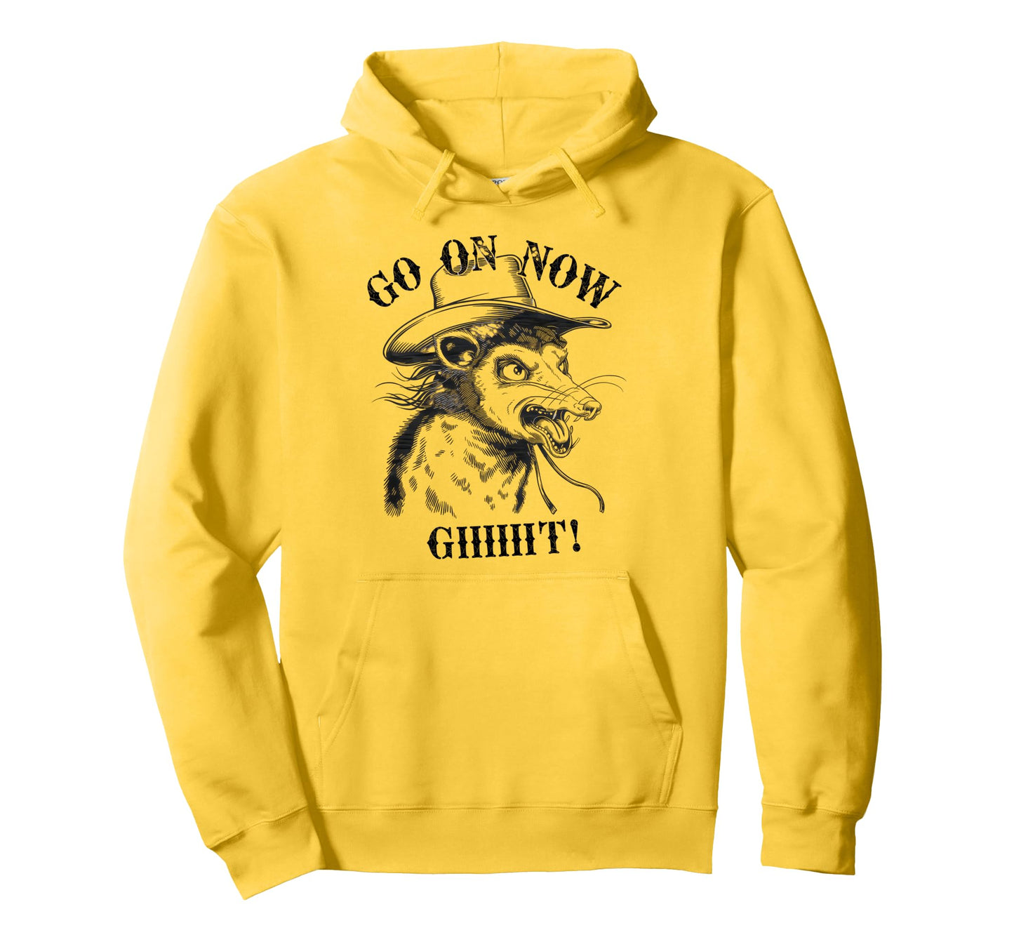 Go Now Git Cowboy Opossum Country Hoodie - Casual Everyday Wear Unisex - T-Shirt, Sweatshirt, Hoodie