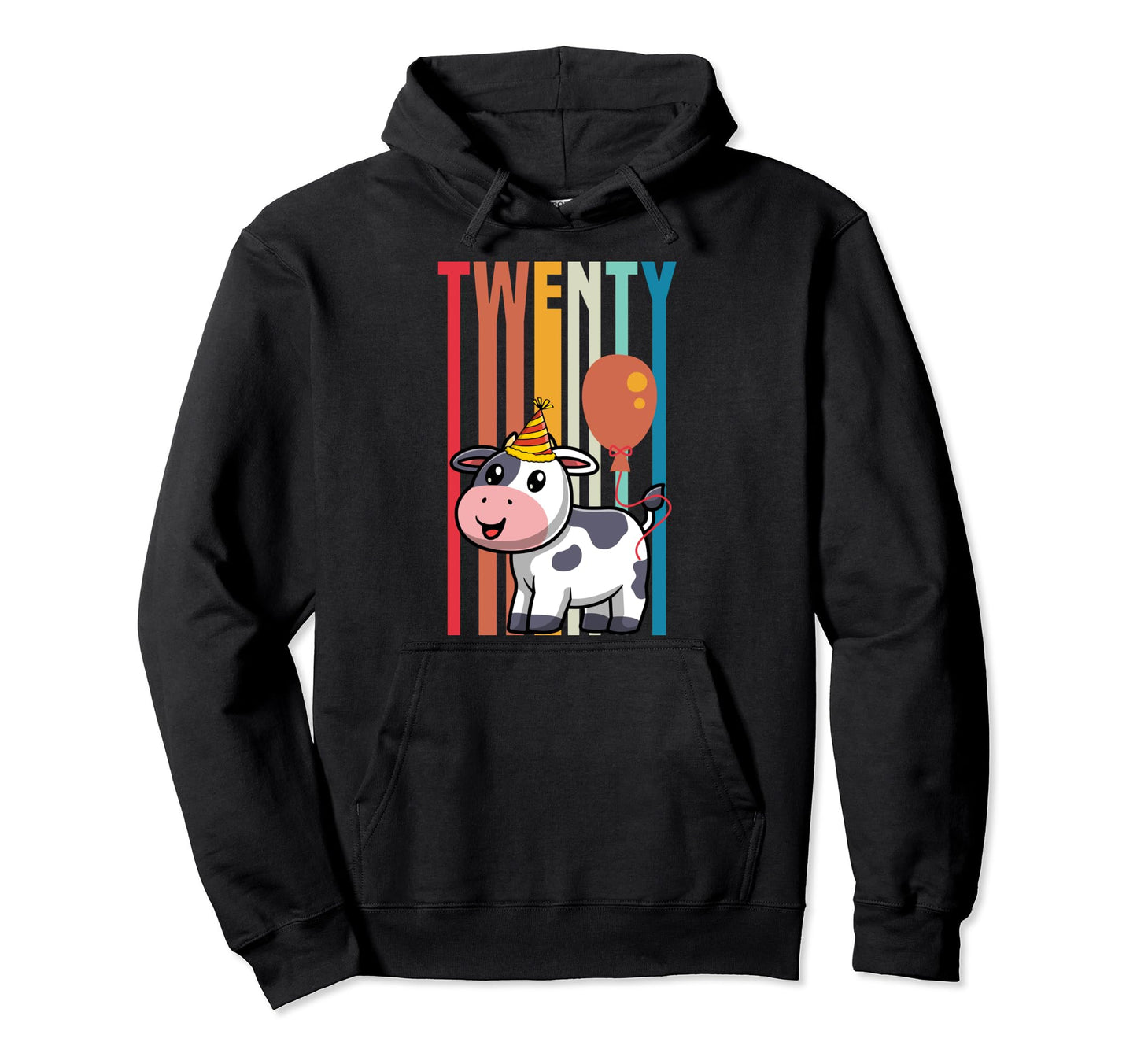Cow Birthday Party Supply 20 Year Old Hoodie - Graphic Print Unisex - T-Shirt, Sweatshirt, Hoodie