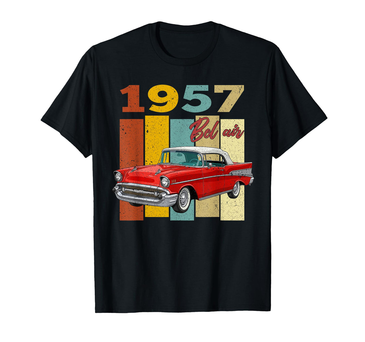 1957 57 Bel Air 90S Silhouette Old T-Shirt - Custom Art Print Men Women - T-Shirt, Sweatshirt, Hoodie