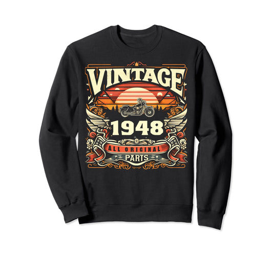 1948 Born 1948 76Th Birthday Sweatshirt - Custom Art Print for Adults - T-Shirt, Sweatshirt, Hoodie