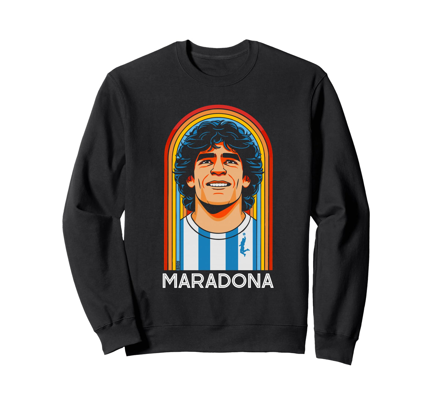 Diego Maradona Eighties Rainbow La Mano Sweatshirt - Graphic Print Unisex - T-Shirt, Sweatshirt, Hoodie