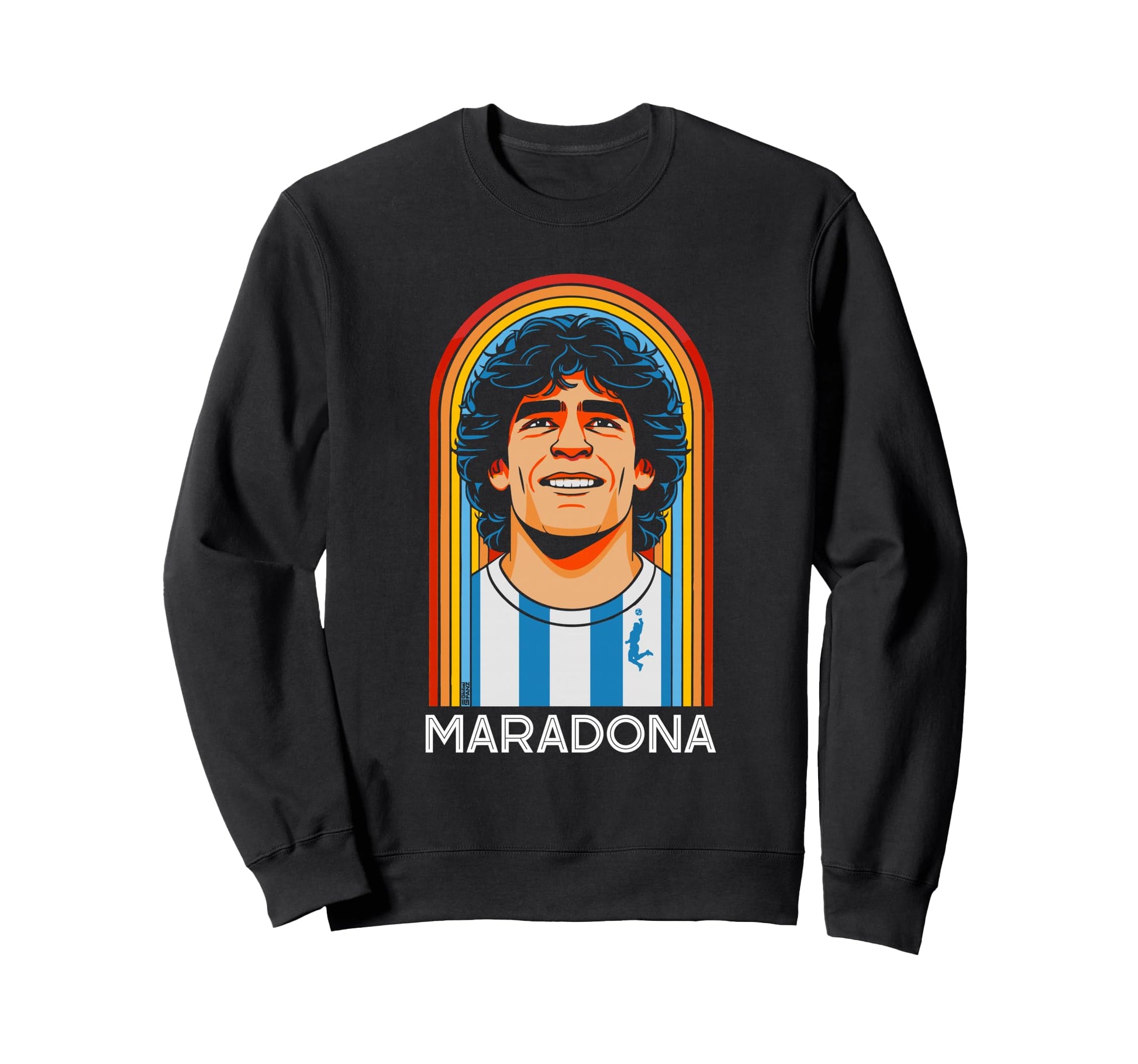 Diego Maradona Eighties Rainbow La Mano Sweatshirt - Graphic Print Unisex - T-Shirt, Sweatshirt, Hoodie