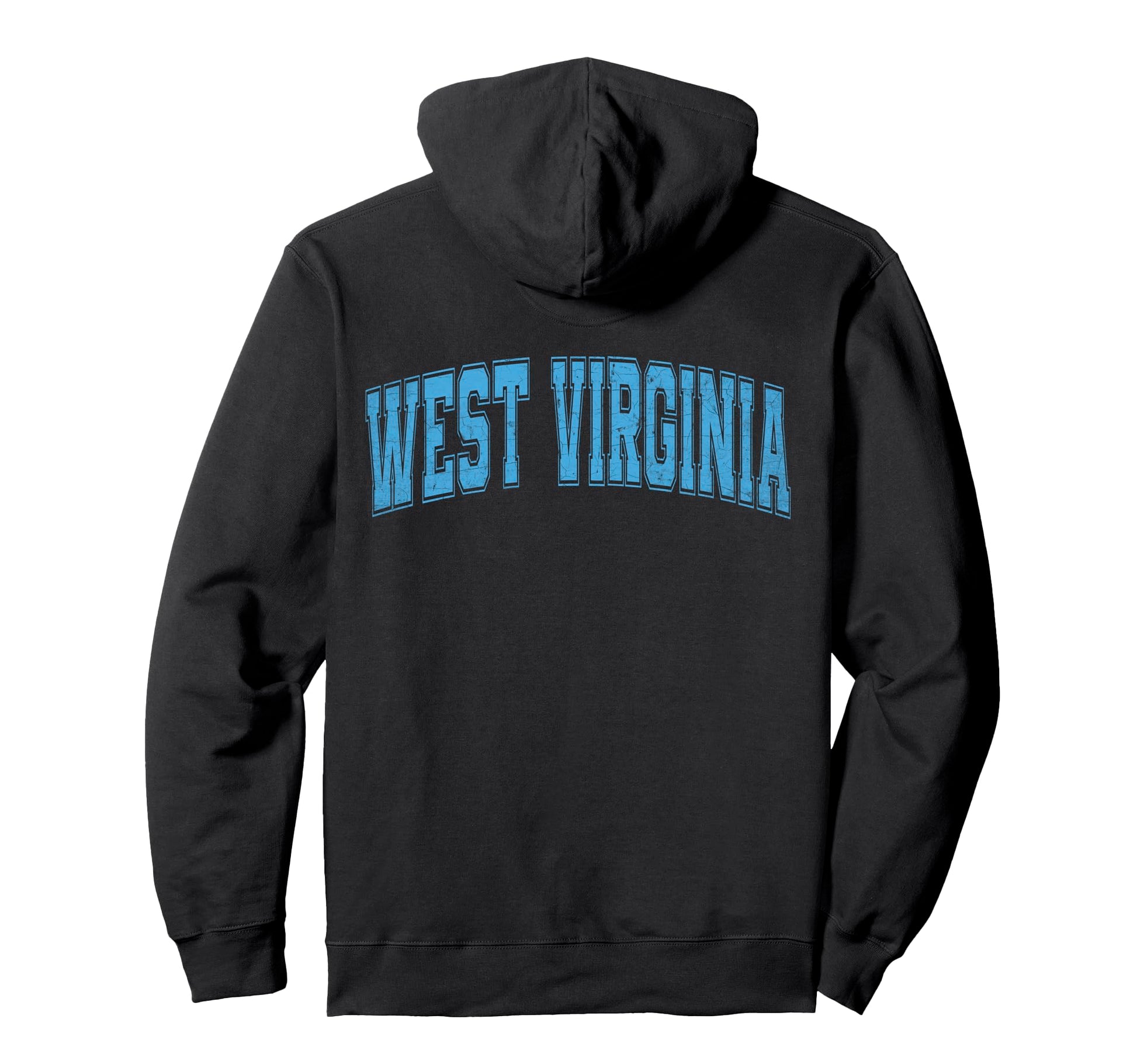 West Virginia Sky Blue Text Hoodie - Fun Novelty Design Unisex - T-Shirt, Sweatshirt, Hoodie