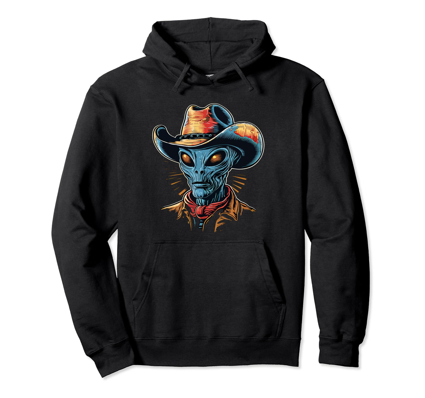 Alien Alien Cowboy Hat Hoodie - Streetwear Style Men Women - T-Shirt, Sweatshirt, Hoodie