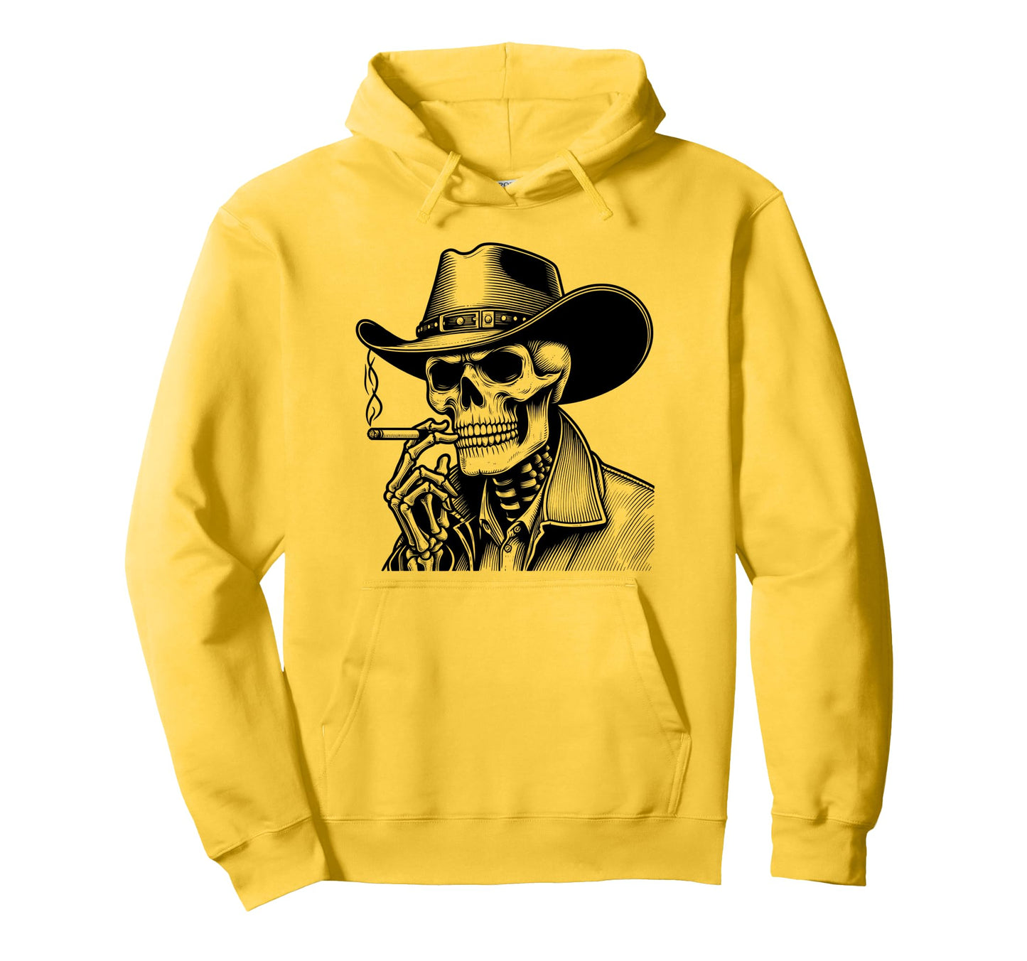 Rustic Skeleton Cowboy Western Hoodie - Casual Everyday Wear Men Women - T-Shirt, Sweatshirt, Hoodie