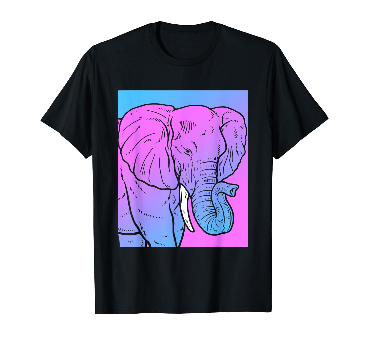 Vaporwave Elephant Aesthetic Pastel T-Shirt - Unique Graphic for Adults - T-Shirt, Sweatshirt, Hoodie