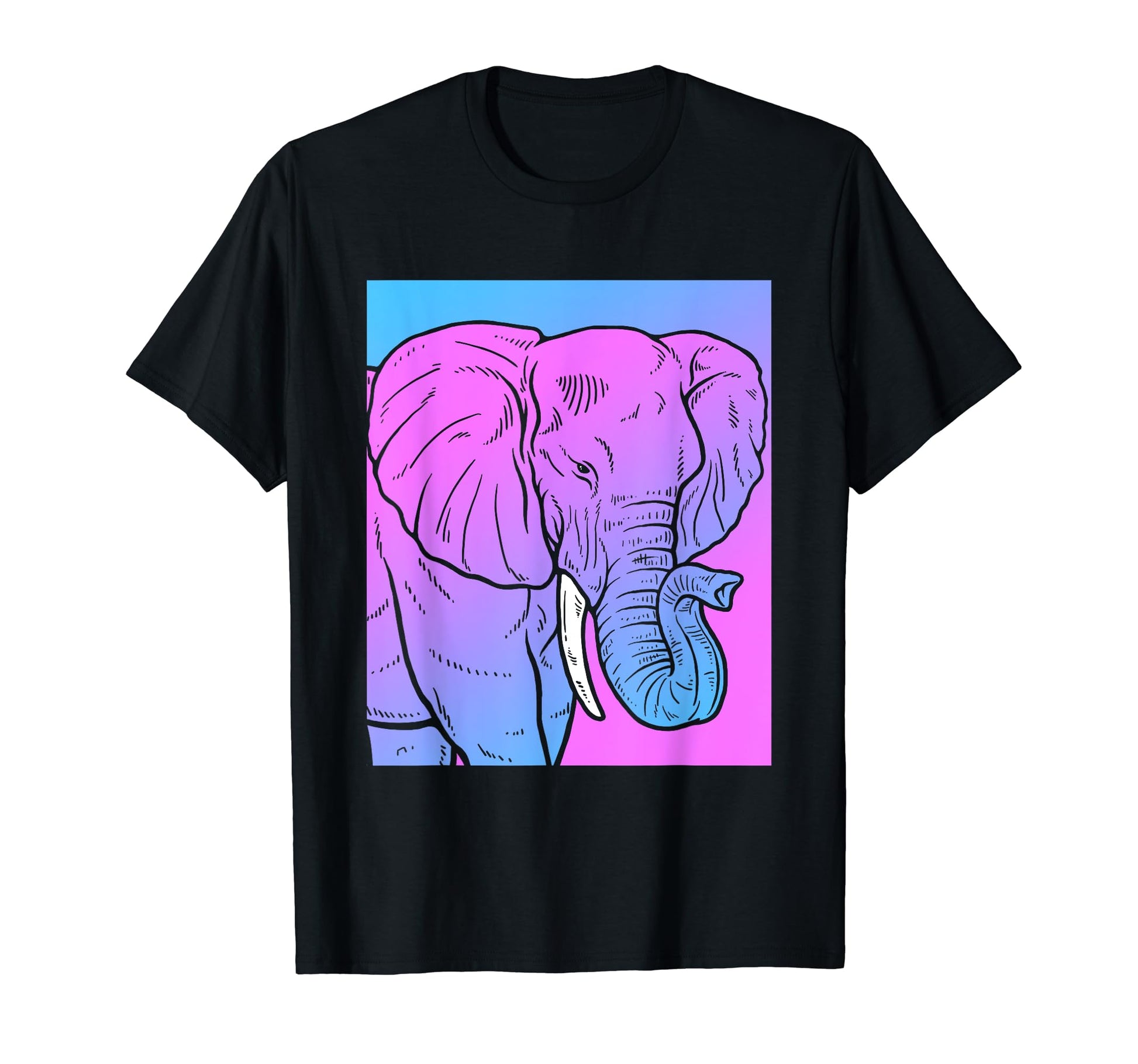 Vaporwave Elephant Aesthetic Pastel T-Shirt - Unique Graphic for Adults - T-Shirt, Sweatshirt, Hoodie