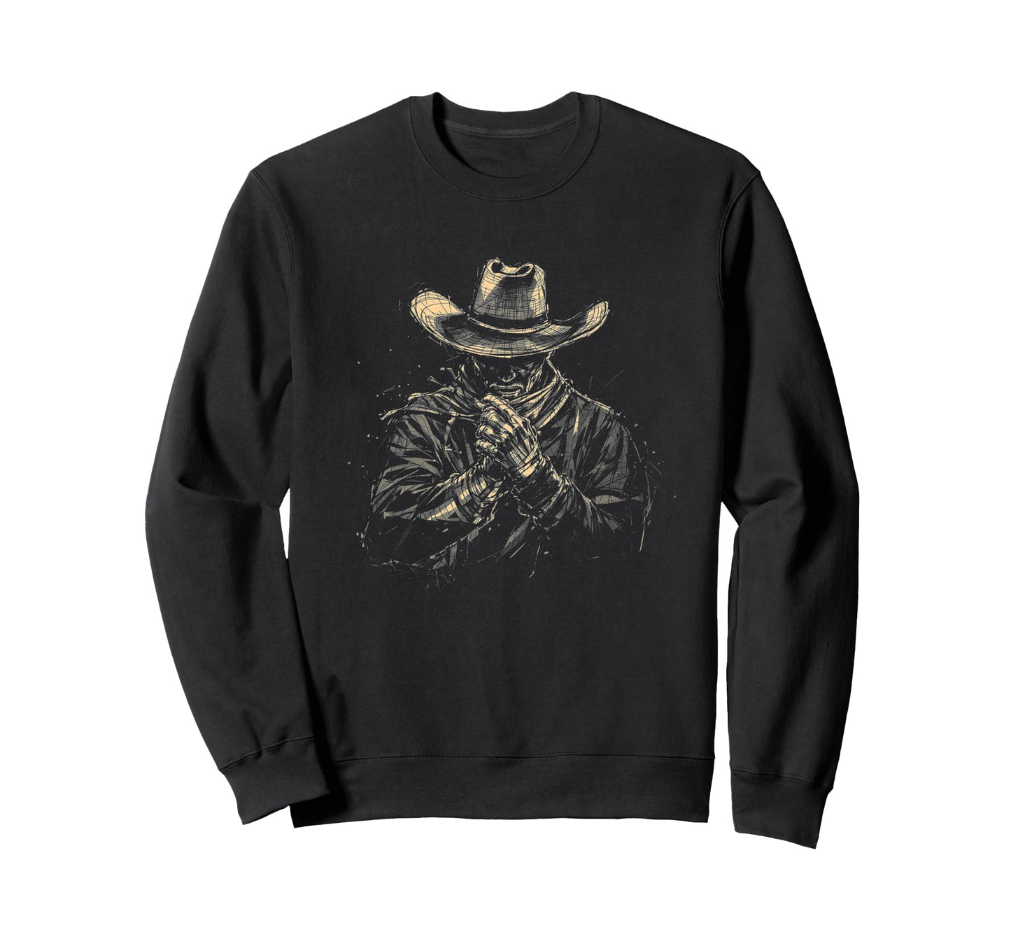 Cowboy Dark Art Mysterious Sweatshirt - Fun Novelty Design for Adults - T-Shirt, Sweatshirt, Hoodie