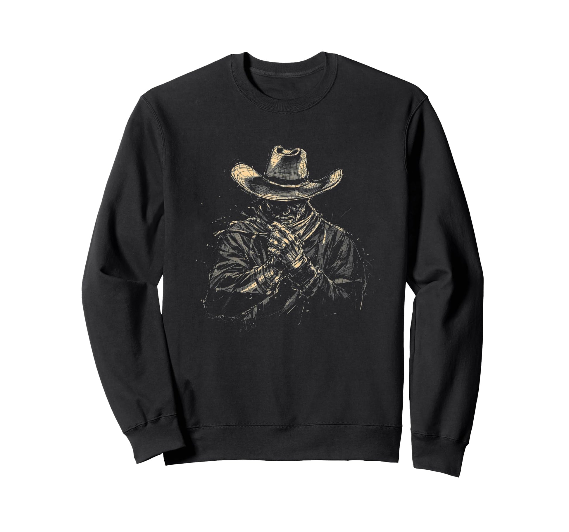 Cowboy Dark Art Mysterious Sweatshirt - Fun Novelty Design for Adults - T-Shirt, Sweatshirt, Hoodie