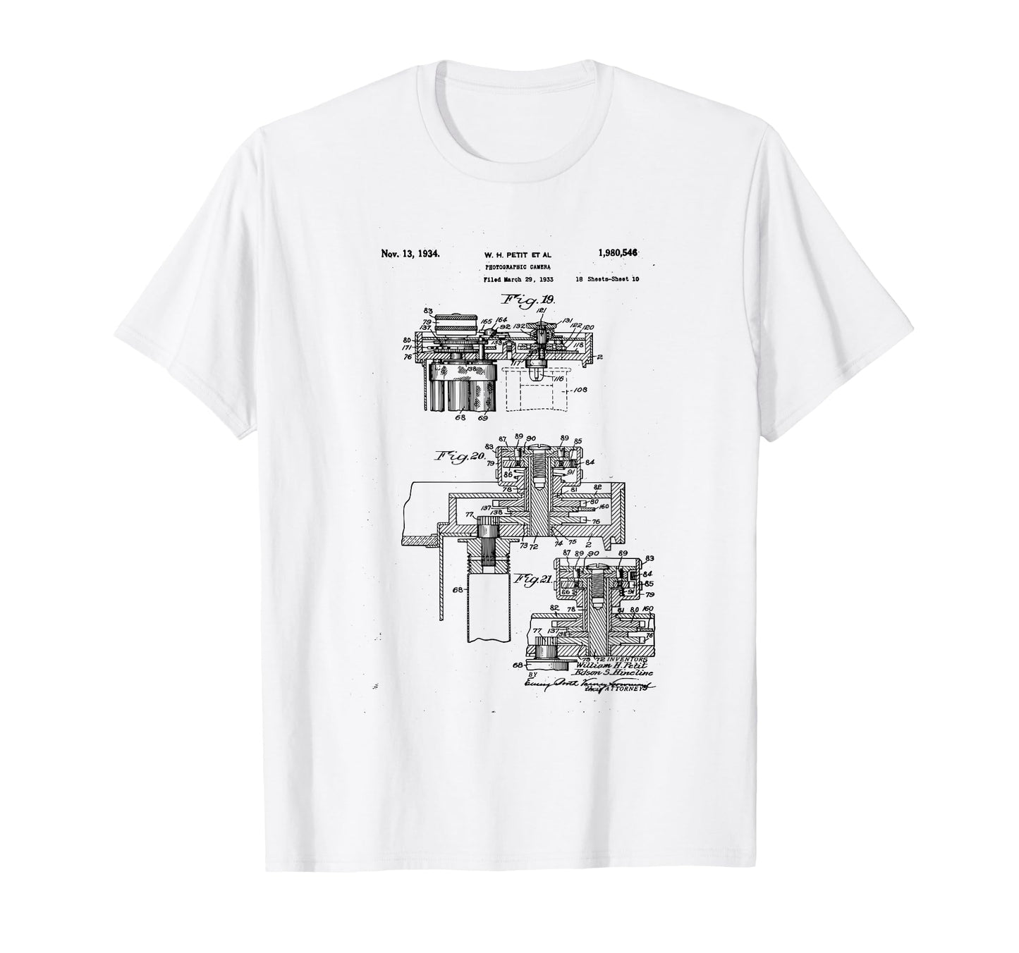 Camera Photographic Patent 1934 Drawing T-Shirt - Fun Novelty Design Unisex - T-Shirt, Sweatshirt, Hoodie