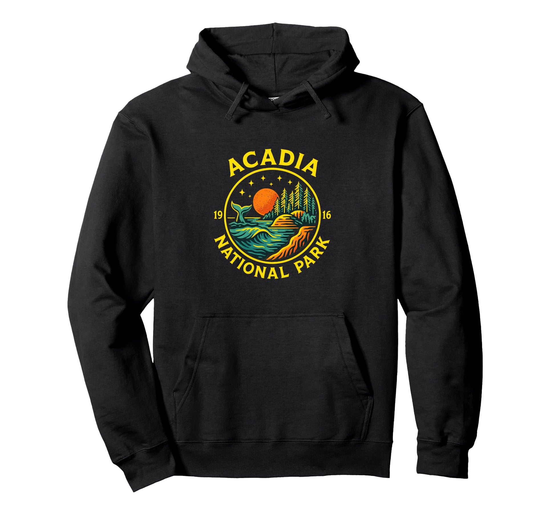 Acadia National Park 1916 Nature Art Hoodie - Trendy Graphic Unisex - T-Shirt, Sweatshirt, Hoodie