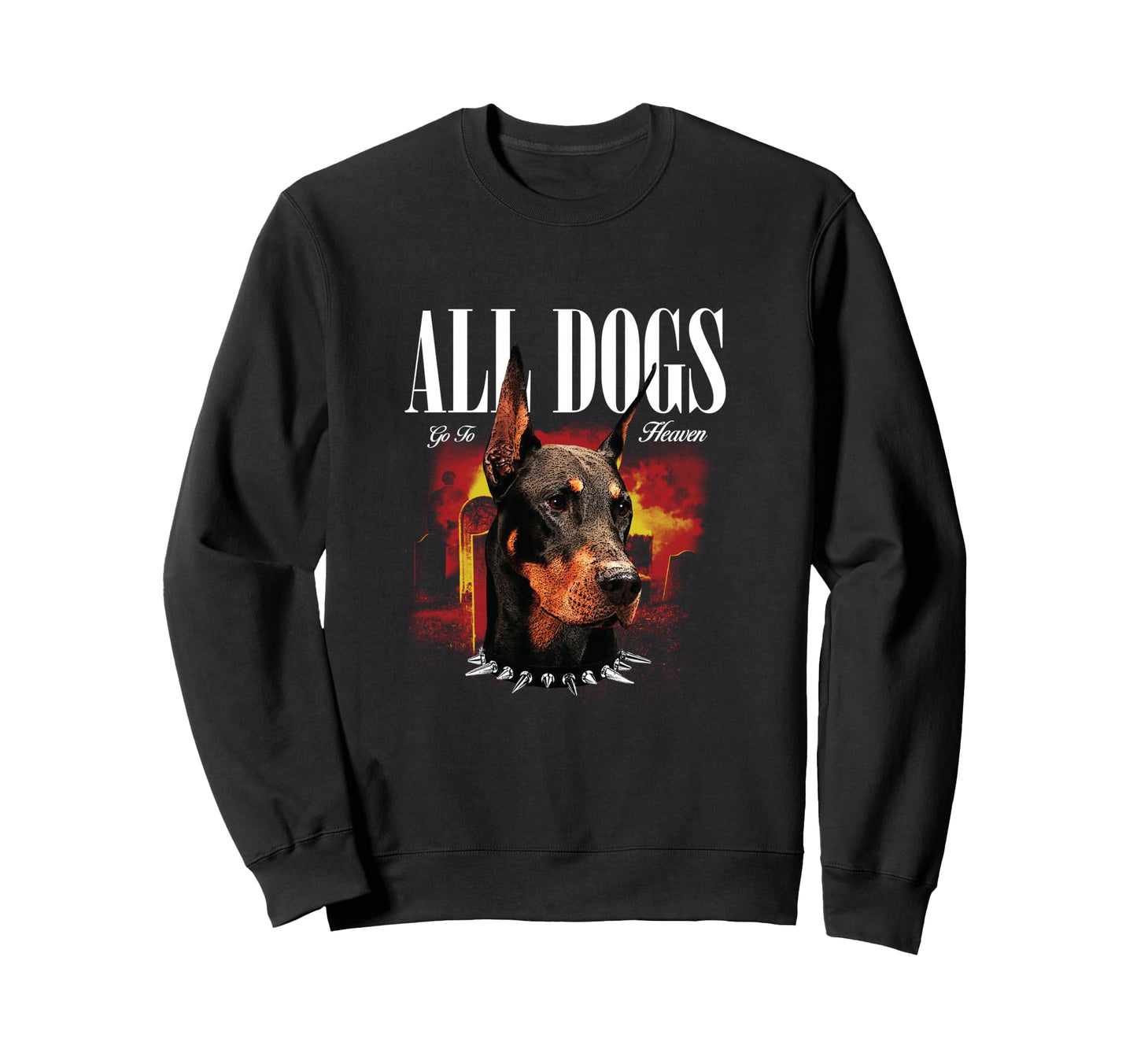 Doberman Dog Aesthetic Edgy Streetwear Sweatshirt - Unique Graphic Unisex - T-Shirt, Sweatshirt, Hoodie