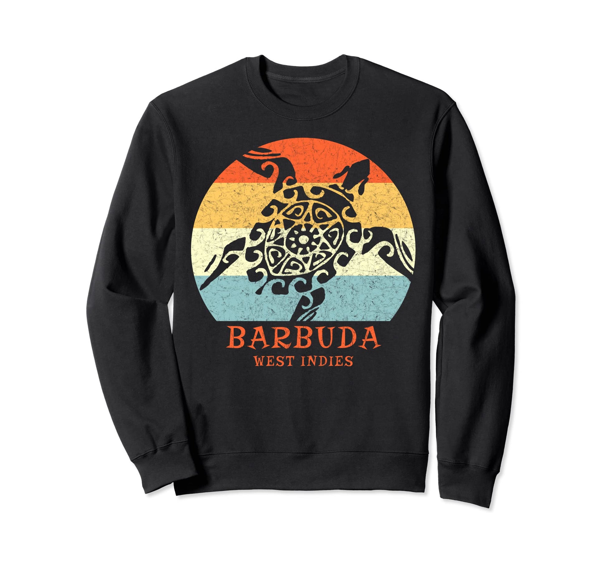 Barbuda West Indies Tribal Turtle Sweatshirt - Unique Graphic Unisex - T-Shirt, Sweatshirt, Hoodie