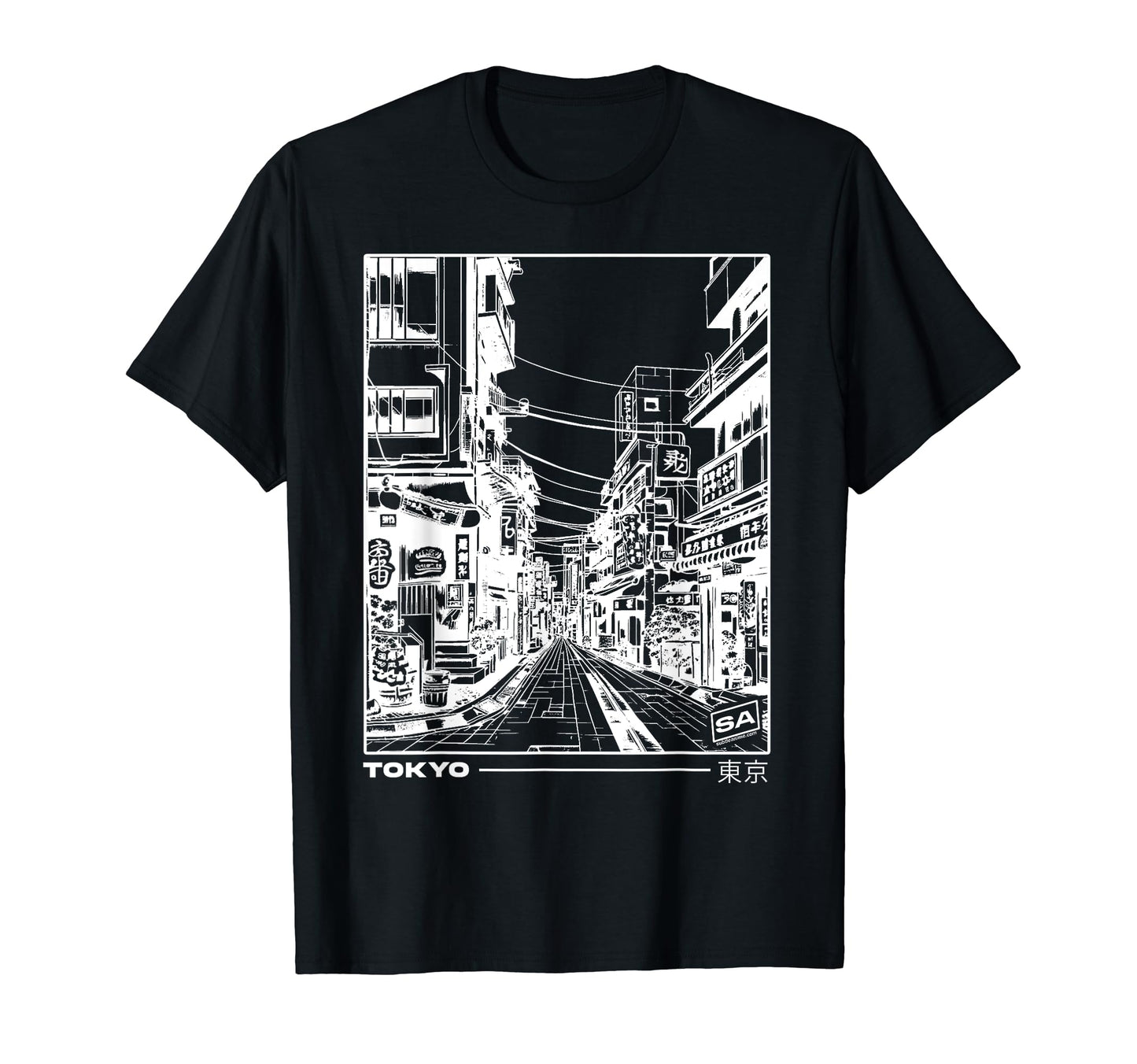 Japan Streets Tokyo Minimal T-Shirt - Fun Novelty Design for Adults - T-Shirt, Sweatshirt, Hoodie