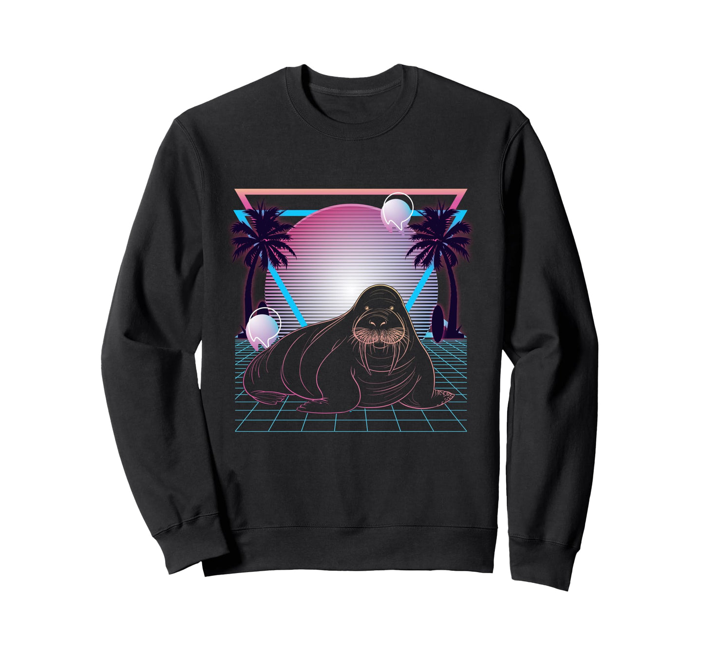 Walrus Lover Vaporwave Sweatshirt - Fun Novelty Design for Adults - T-Shirt, Sweatshirt, Hoodie