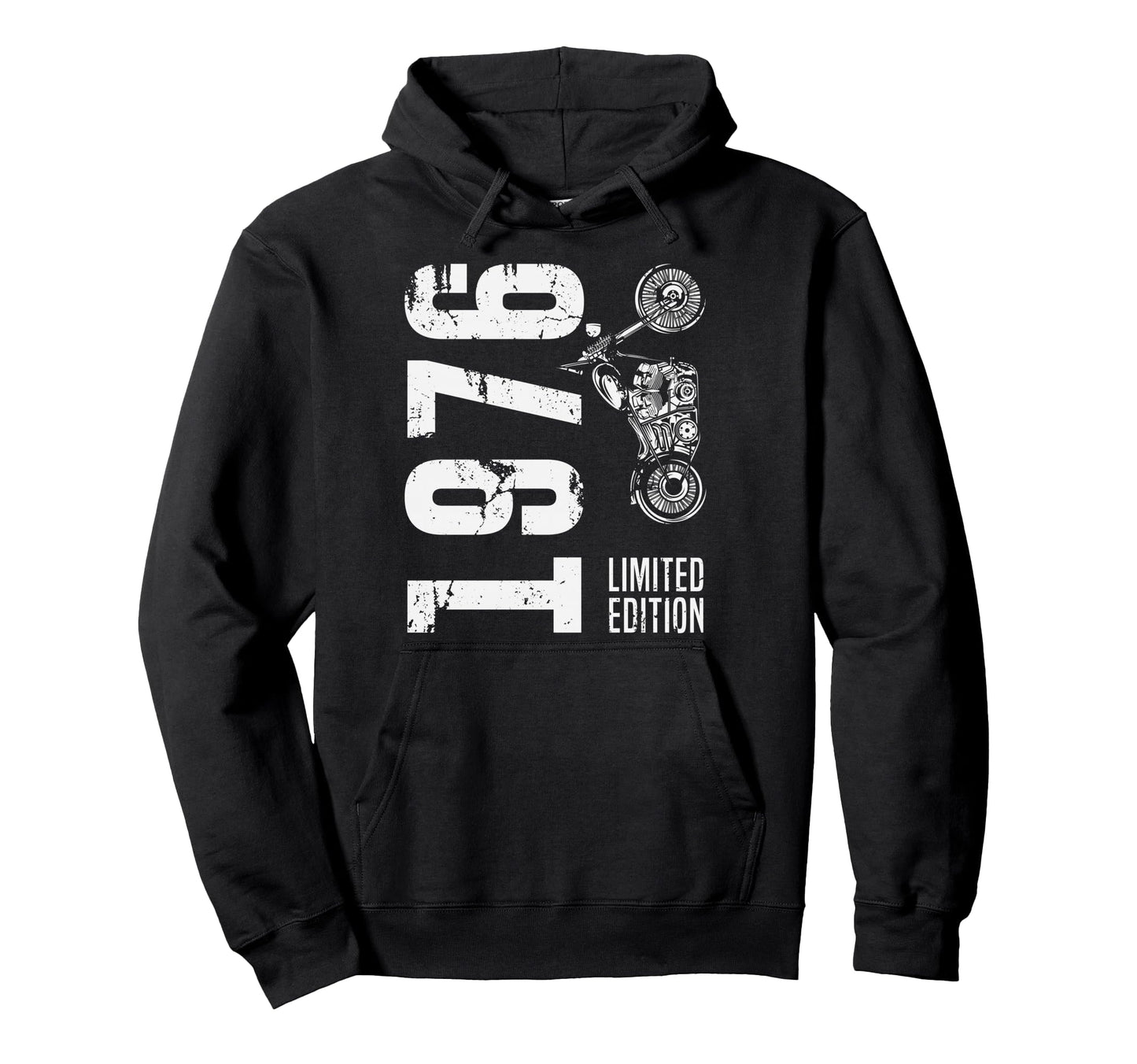 Born 1976 Motorcycle 50Th Birthday Hoodie - Minimalist Print Unisex - T-Shirt, Sweatshirt, Hoodie