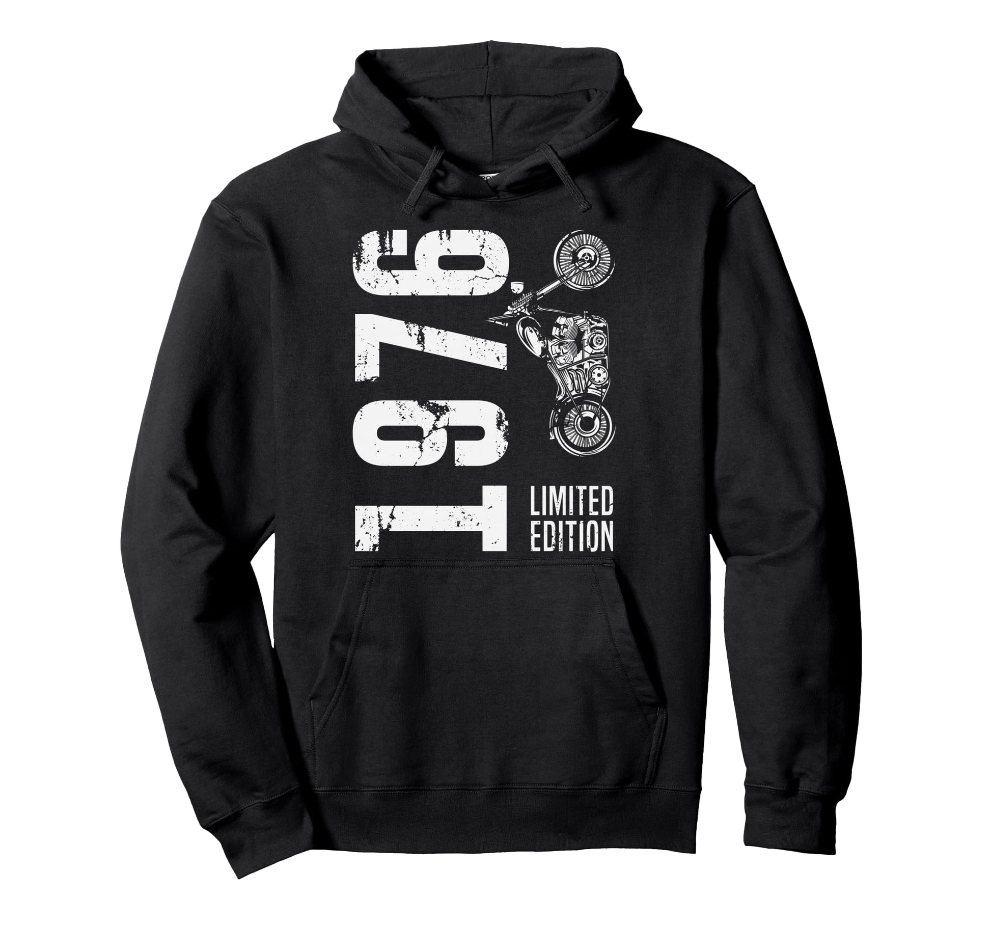 Born 1976 Motorcycle 50Th Birthday Hoodie - Minimalist Print Unisex - T-Shirt, Sweatshirt, Hoodie