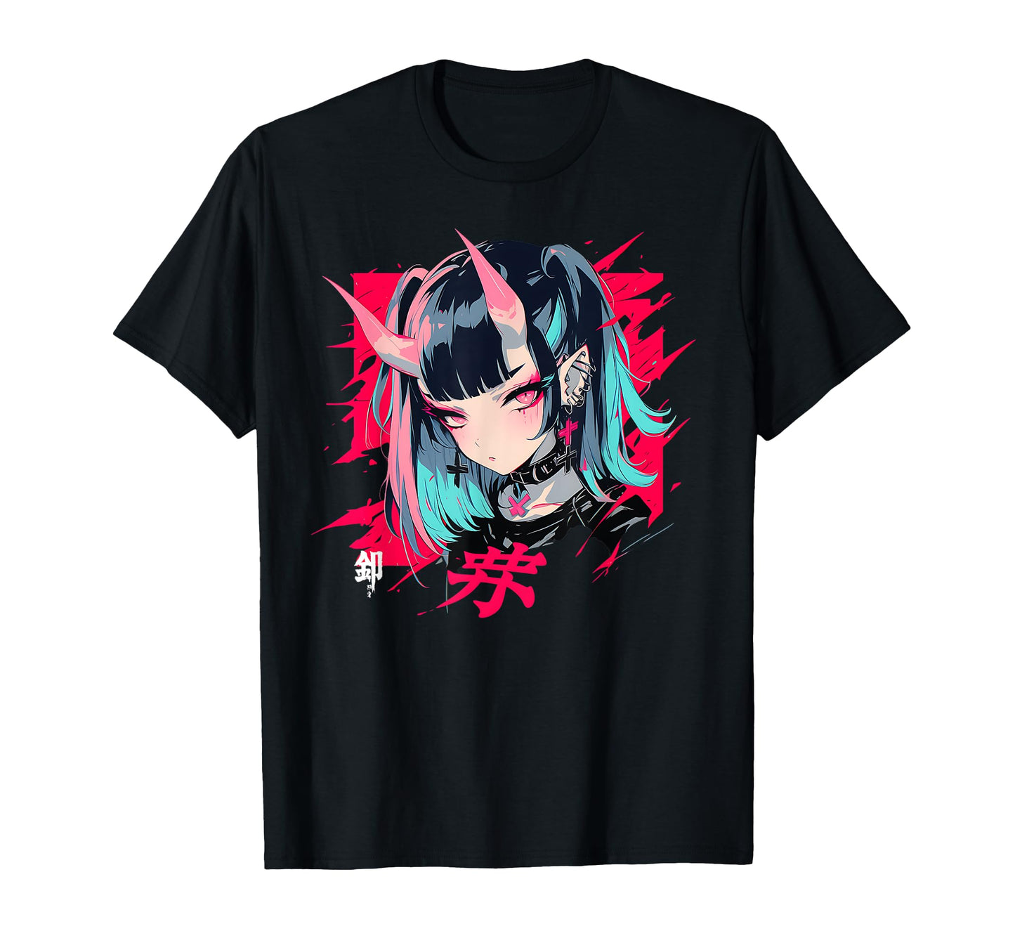 Goth Grunge Demon Anime Waifu Horror T-Shirt - Trendy Graphic for Adults - T-Shirt, Sweatshirt, Hoodie