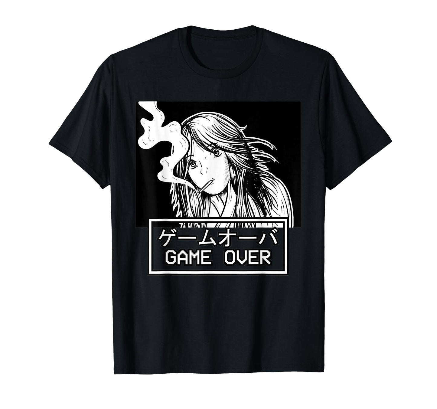 Game Over Anime Sad Aesthetic Waifu T-Shirt - Trendy Graphic Men Women - T-Shirt, Sweatshirt, Hoodie