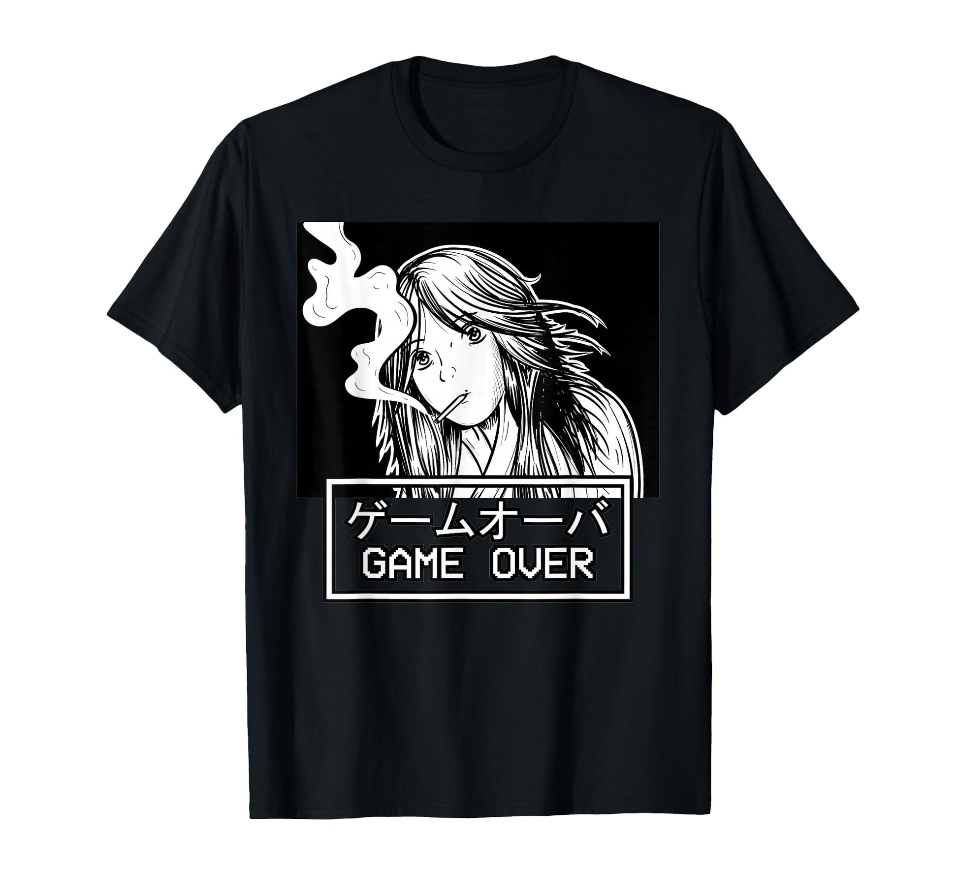 Game Over Anime Sad Aesthetic Waifu T-Shirt - Trendy Graphic Men Women - T-Shirt, Sweatshirt, Hoodie